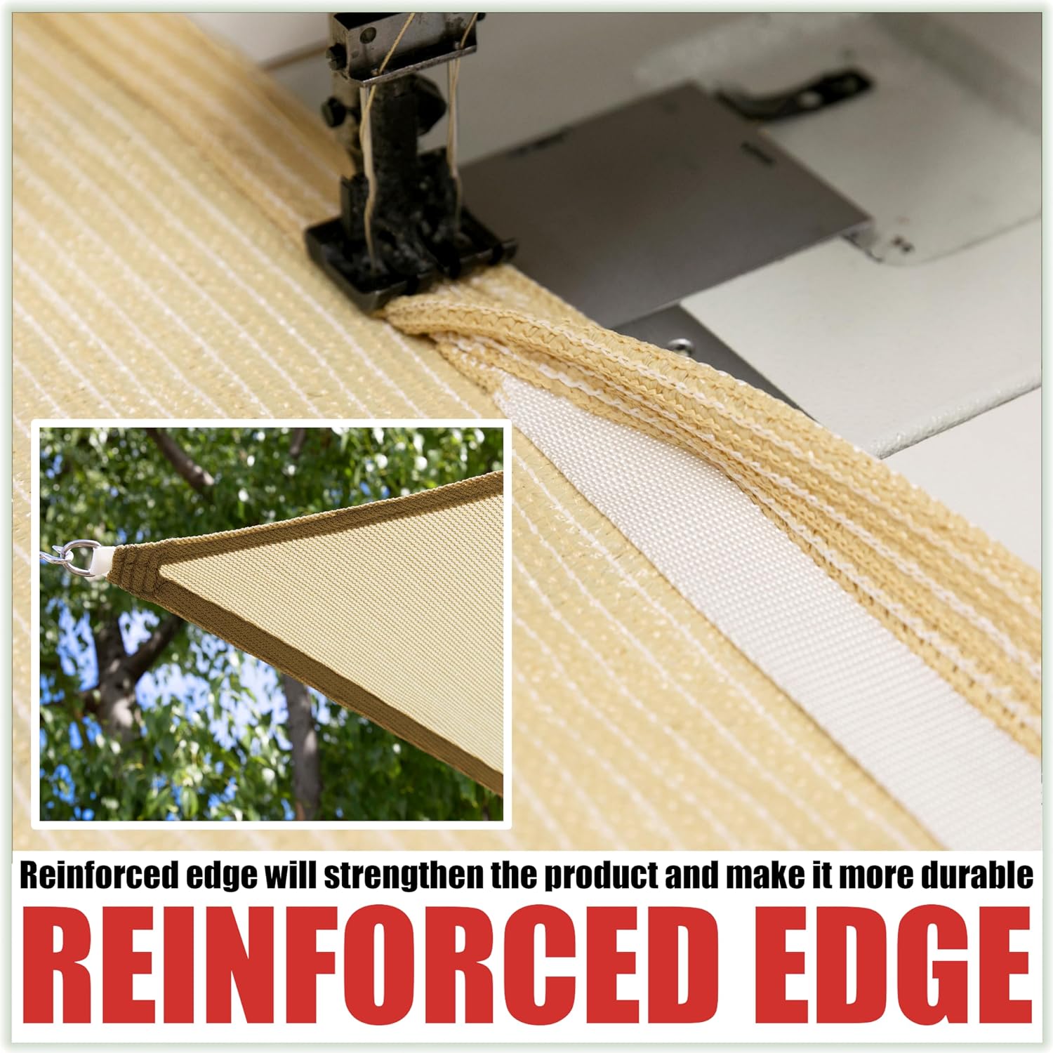 Royal Shade 20' x 22' Sand Beige Rectangle Square Sun Shade Sail Order to Make RTAPR1013 Canopy, UPF50+ 95% UV Blockage