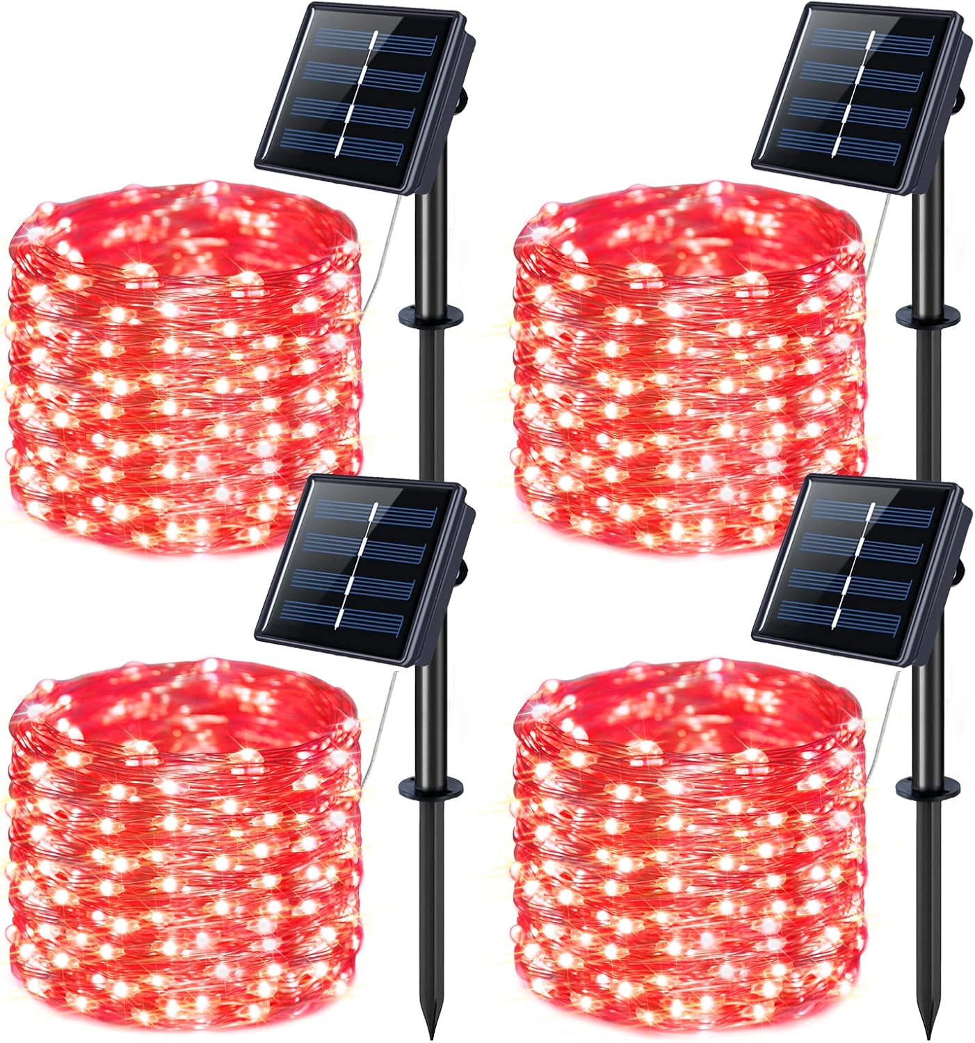 JMEXSUSS 2 Pack Solar String Lights Outdoor Total 66FT 200LED Fairy Lights | Outdoor Waterproof, 8 Modes Solar Christmas Lights for Outside Garden Tree Patio Yard Wedding Christmas Decorations, White