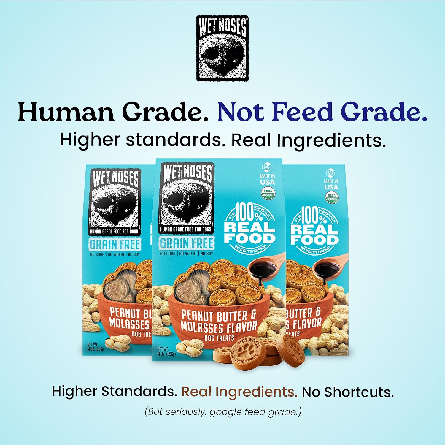 Wet Noses Organic Crunchy Dog Treats – All-Natural, Human-Grade, Non-GMO, Healthy Training & Delicious Snacks for Dogs