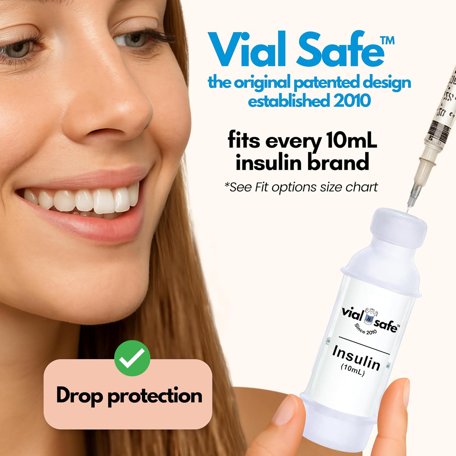 Vial Safe Silicone Insulin Vial Protector Case Cover 2-Pack Clear