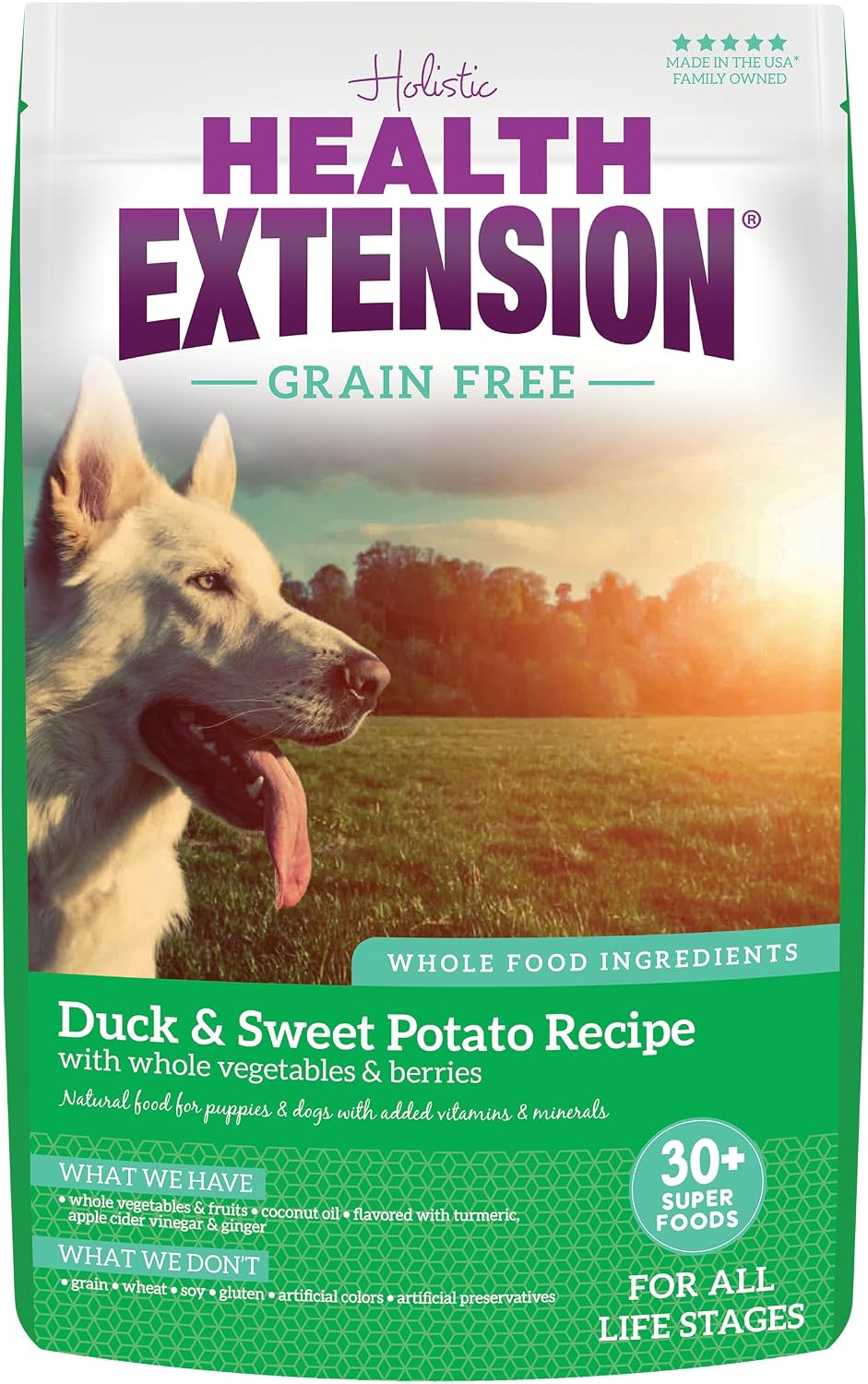 Health Extension Grain Free Venison & Sweet Potato Dry Dog Food - 30+ Superfoods and Probiotics for All Life Stages (10 lb)