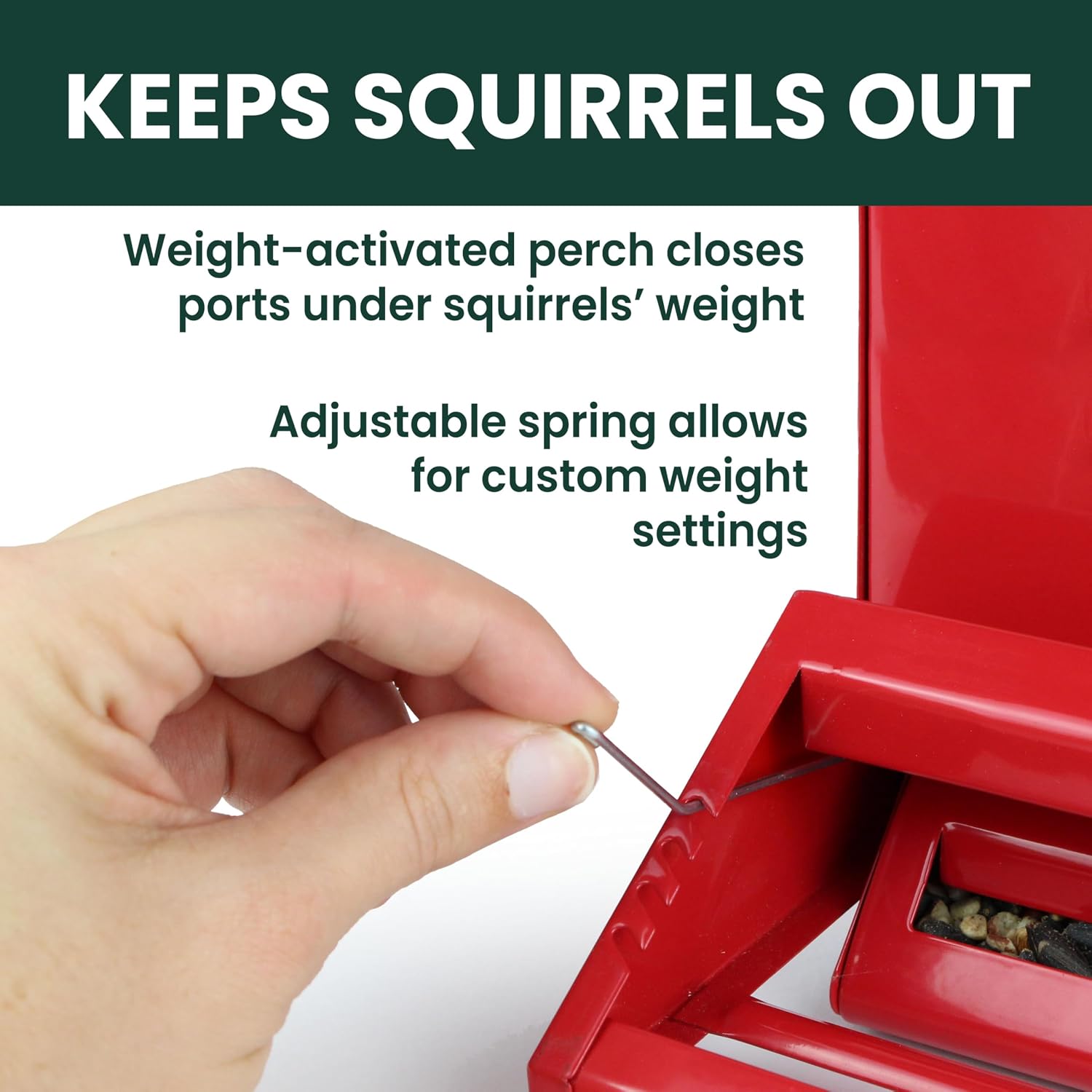 Perky-Pet Squirrel-Be-Gone II Country Style Bird Feeder, 8 lb Seed Capacity | Weight-Activated, Squirrel Proof, Metal Construction, Rust Resistant