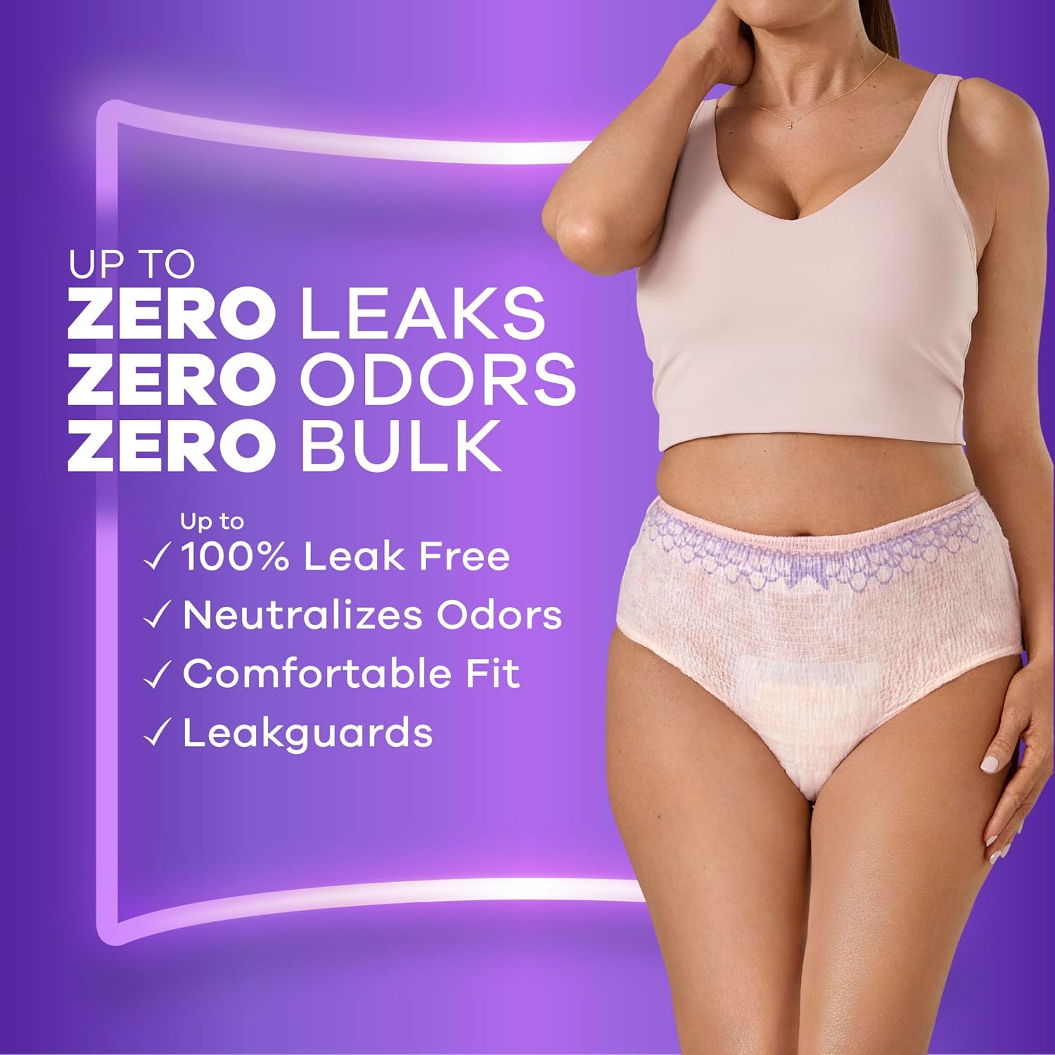 Always Discreet Adult Diapers for Women, Incontinence Underwear, Postpartum Essentials, Disposable Briefs, Max Absorbency, Bladder Leak Protection, Small/Medium, 32ct