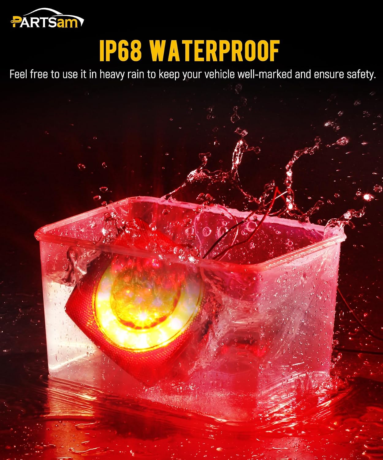 Partsam Led Submersible Trailer Tail Lights Kit