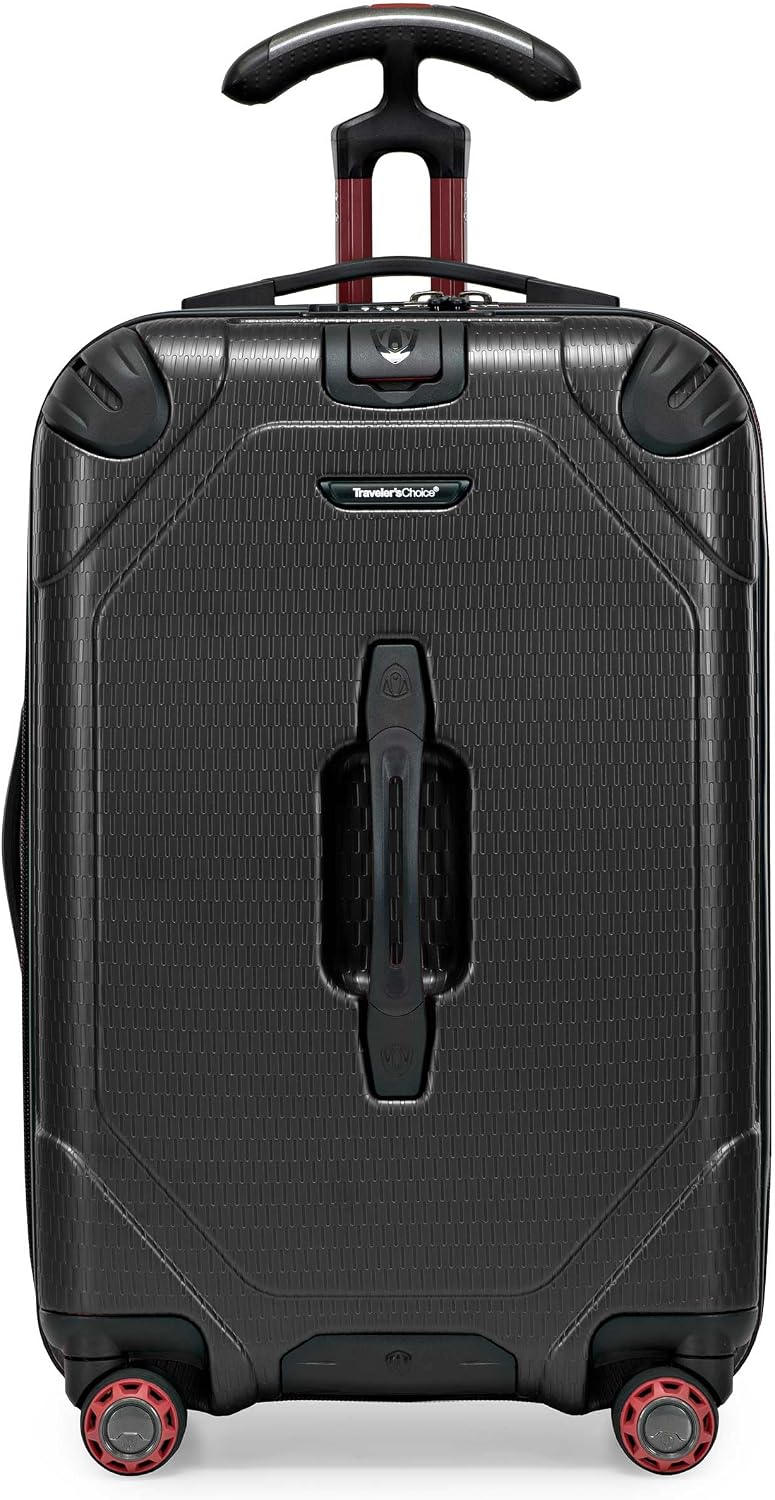 Traveler's Choice Maxporter II Polycarbonate Hardside Trunk with Spinner Wheels, Navy, 31-Inch Large Trunk