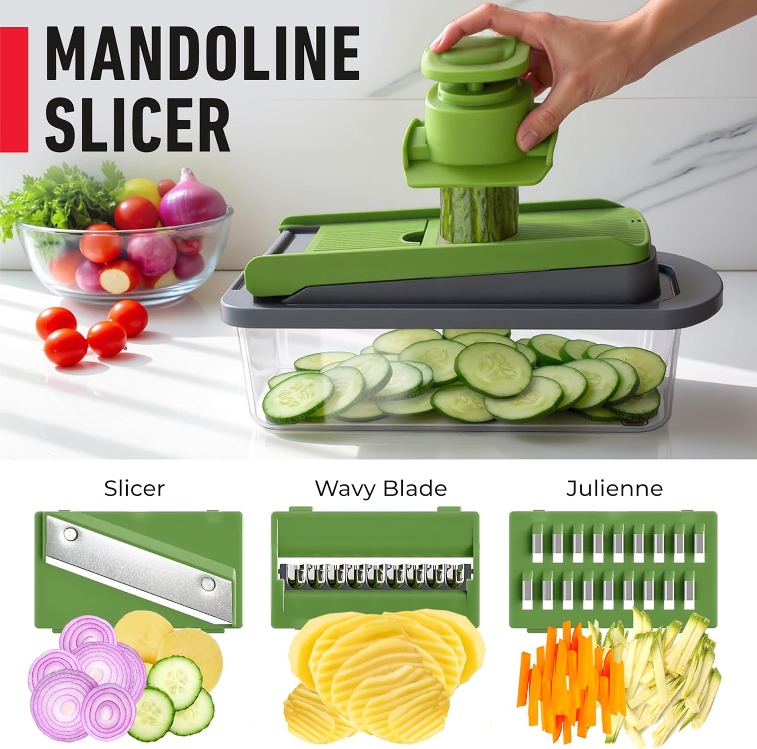 Mueller The Real Original Pro Vegetable Chopper & Mandoline Slicer, 10-in-1