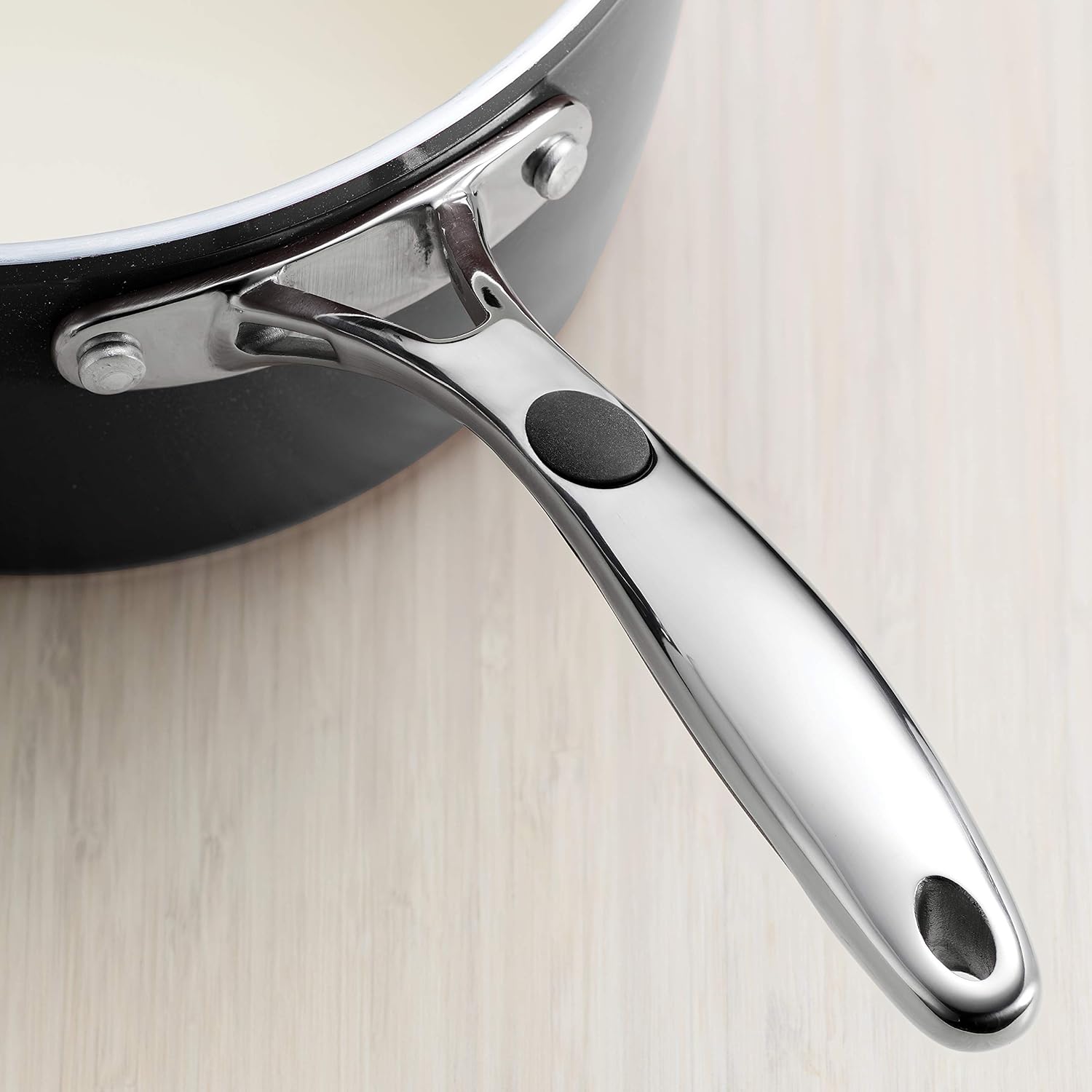 Tramontina Ceramica Deluxe 1.5-Quart Sauce Pan with Glass Lid | Ceramic Non Stick Small Saucepan, Oven-Safe, Metallic Black