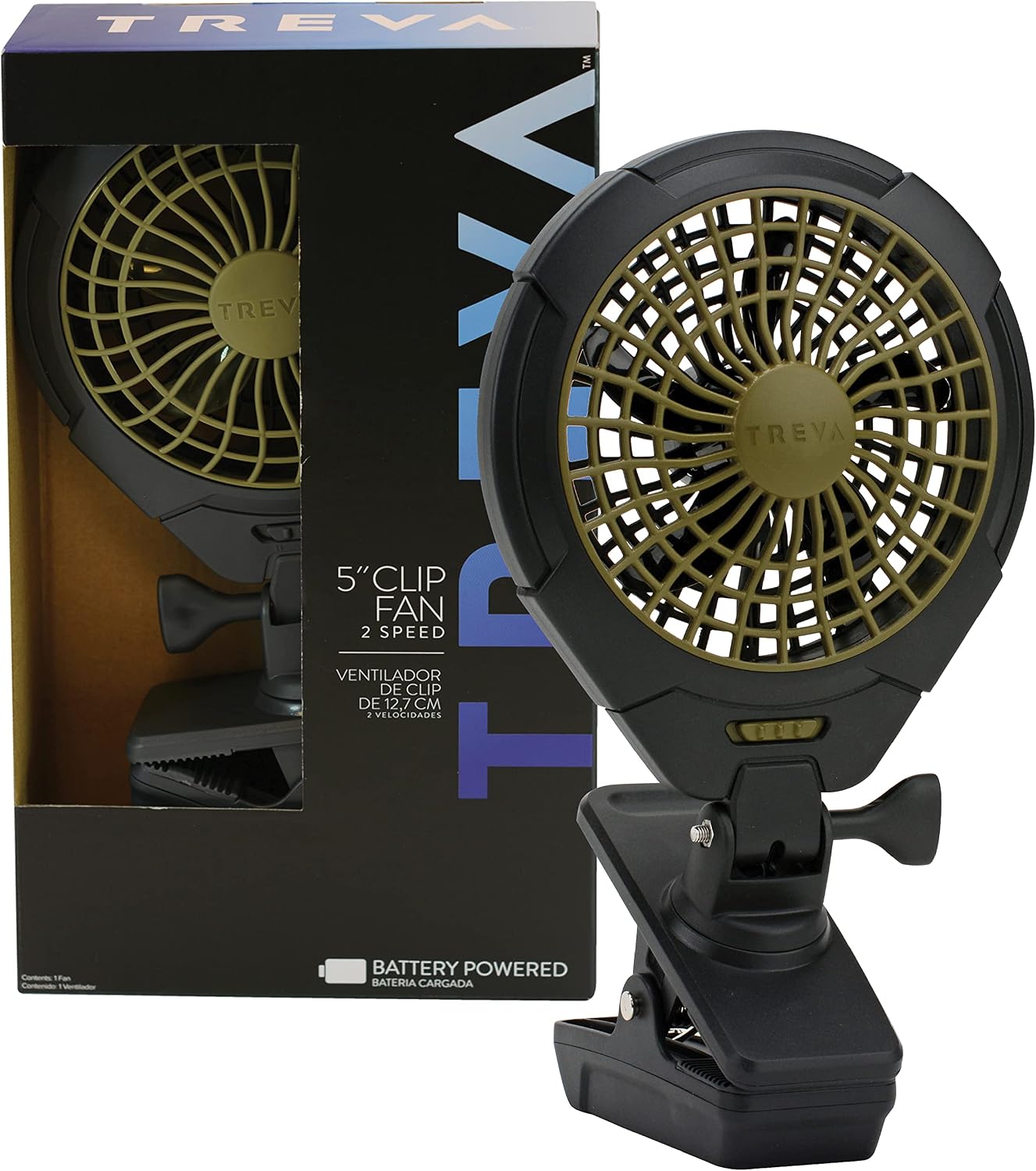 Treva 5 in Battery Powered Clip Fan with Clamp | Yes