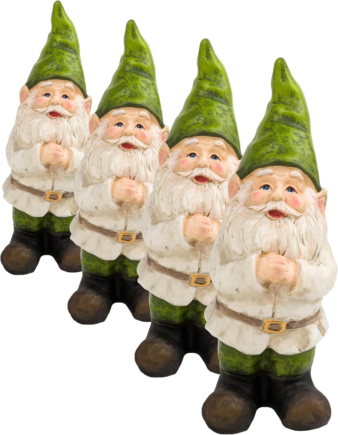 Alpine Corporation 12" Tall Traditional Outdoor Garden Gnome Yard Statue Decoration