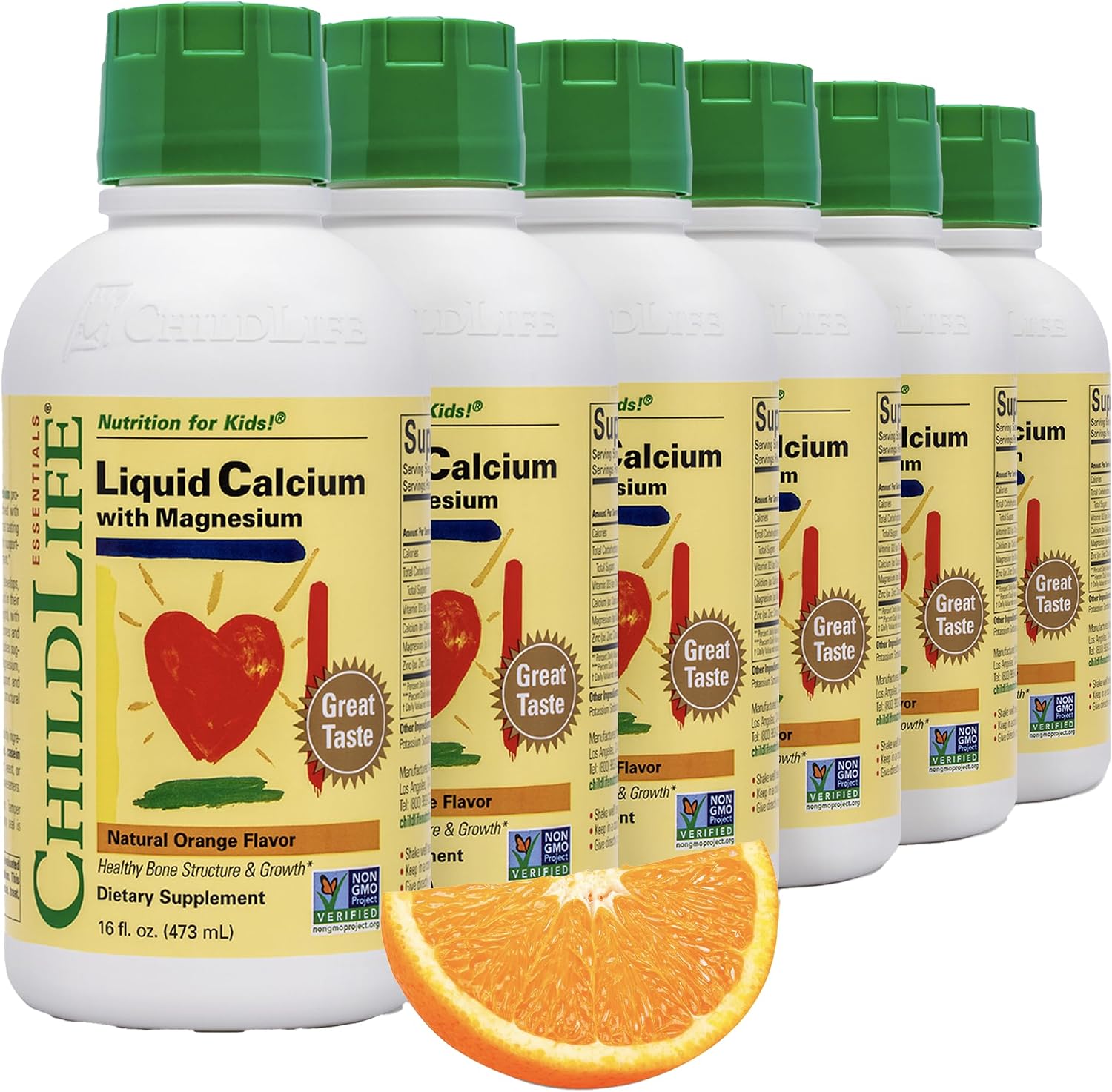 ChildLife Essentials Liquid Calcium Supplement for Kids, 16 fl Oz (2 Pack) | Baby & Toddler Calcium, Magnesium, Zinc, Vitamin D 3, Orange Flavor, Supplement, Liquid, Toddler Kids, Zinc Magnesium