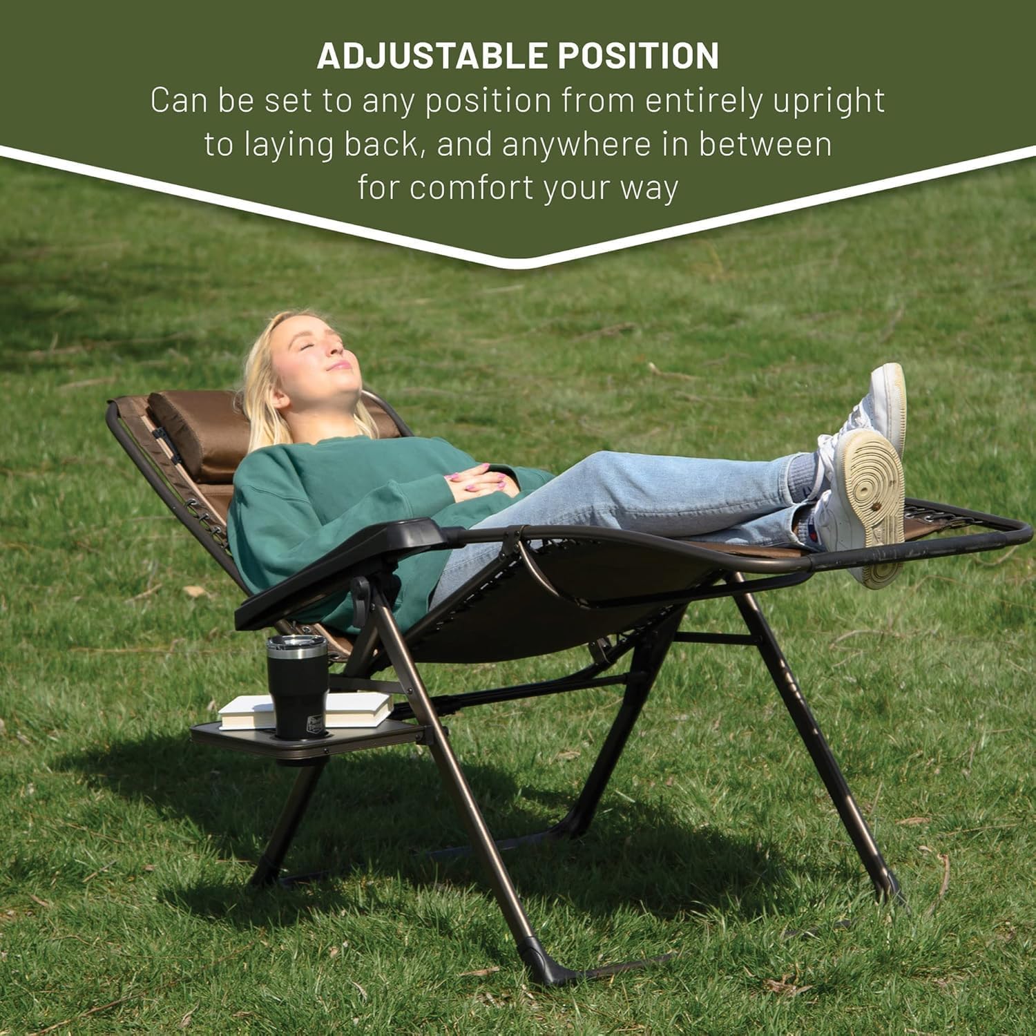TIMBER RIDGE Zero Gravity Chairs, Folding Recliner Chair Padded with Cup Holder and Headrest