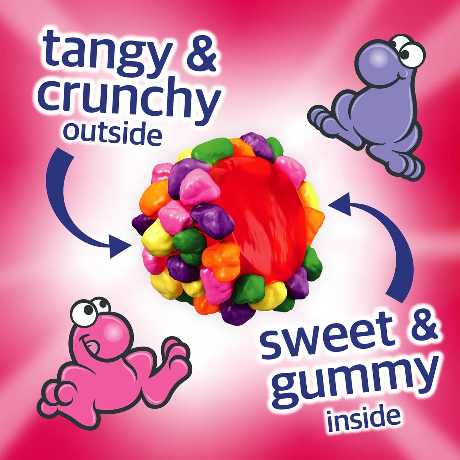 Nerds, Gummy Clusters Candy, Rainbow, Crunchy and Gummy, 8 Ounce