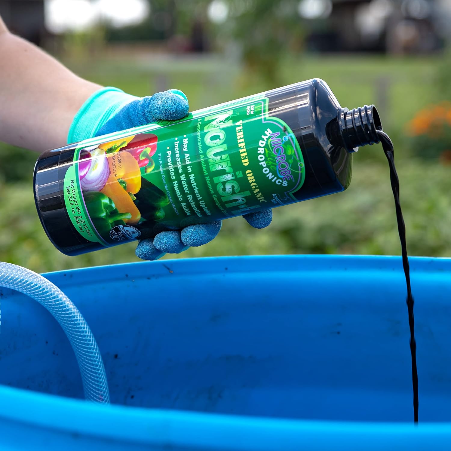 MICROBE LIFE HYDROPONICS Nourish-L Liquid Conditioner, Stimulator to Enhance Plant Nutrient Absorption for Fruits & Vegetables, Use with Any Feeding Systems Including Hydroponics or Soil, 16 Ounces