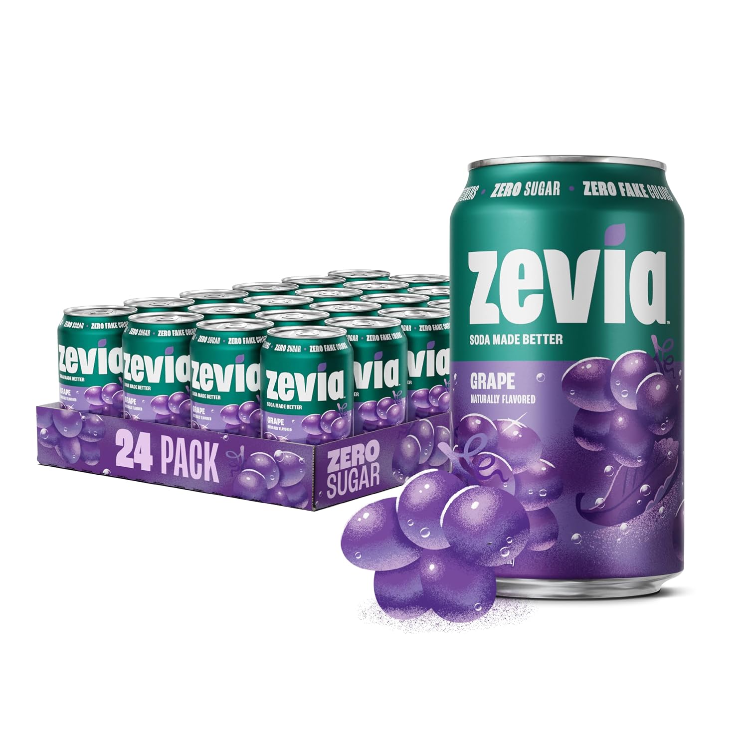 Zevia Zero Sugar Soda, Orange Creamsicle, 12 oz Cans (24-Pack) – Caffeine Free, Naturally Sweetened, No Calorie Soda - Non-GMO Project Verified, Gluten-Free, Vegan