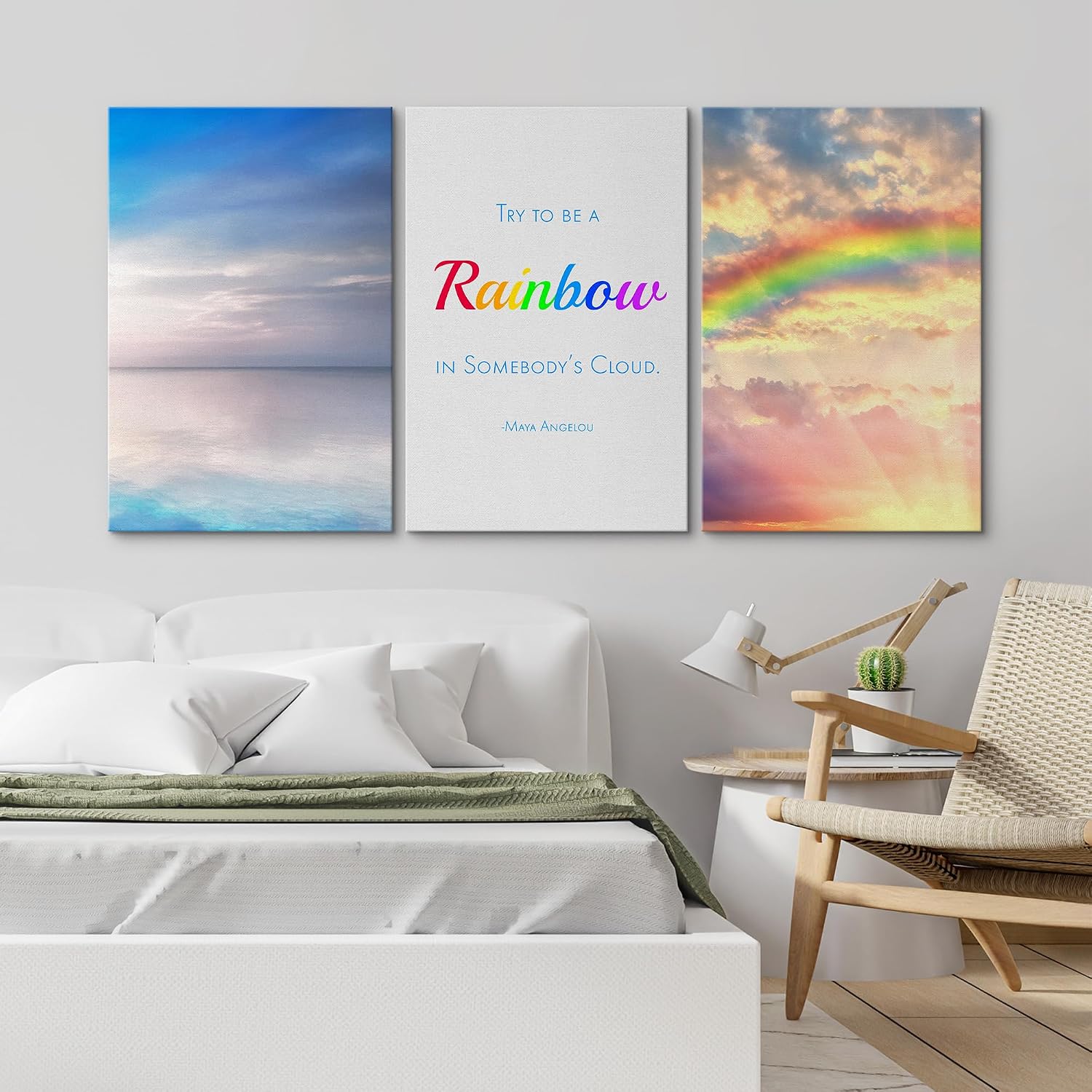 wall26 Canvas Prints Wall Art - Ocean Themed 3 Panel Wall Art with Wave,Anchor and Rudder - 16"x24" x 3 Panels
