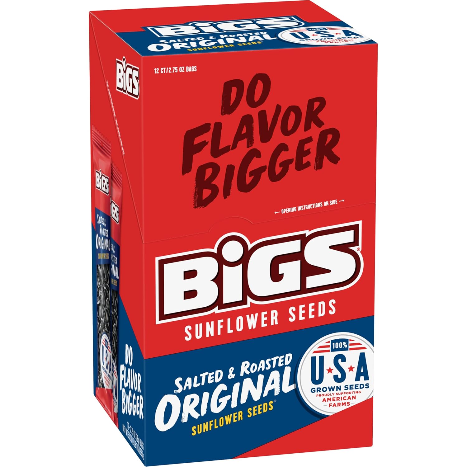BIGS Sunflower Seeds, Salted & Roasted Original Flavor, 2.75 oz. (12-pk)