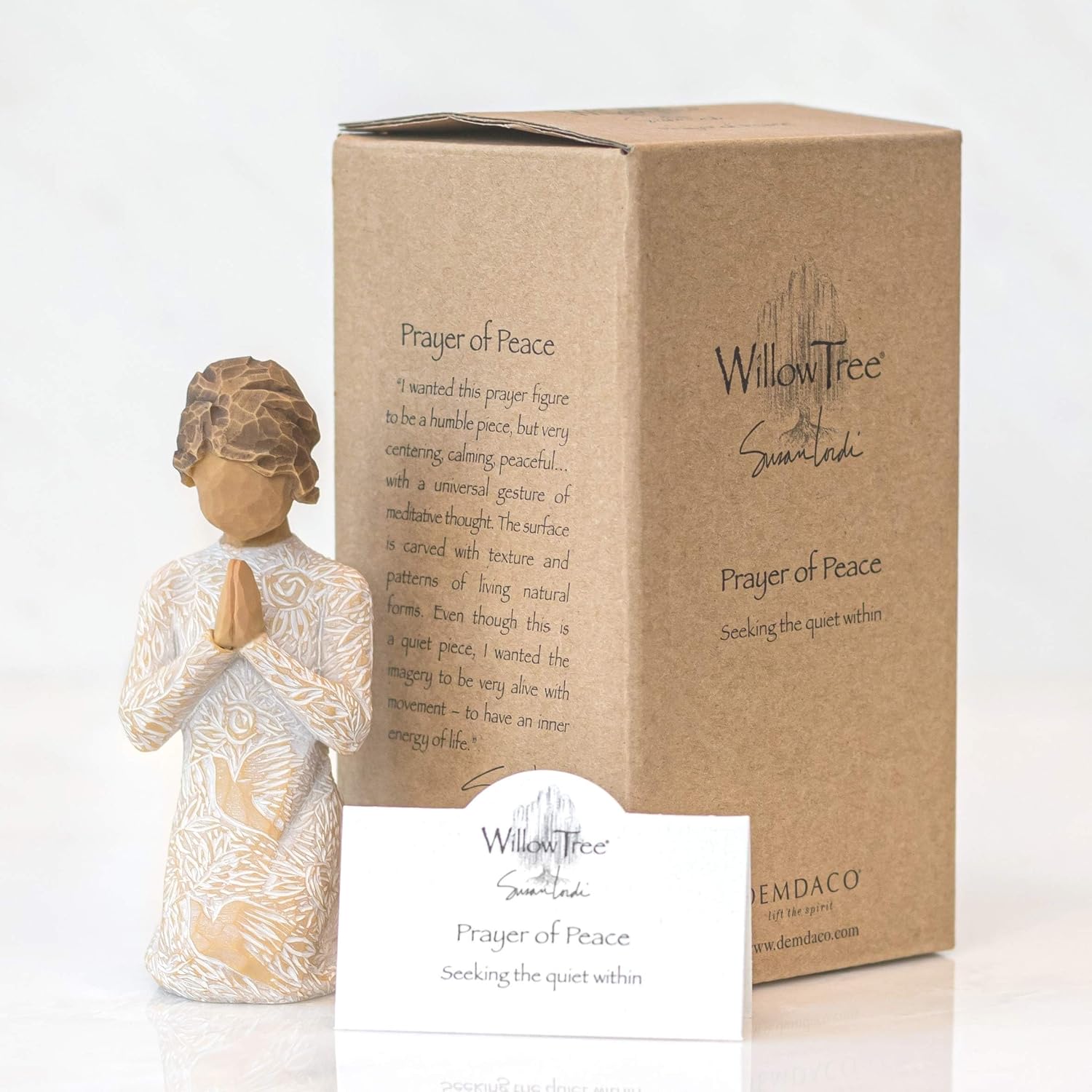 Willow Tree Quietly, Sculpted Hand-Painted Figure | Cast from a Susan Lordi Original Carving, Gift Offering Comfort, Peace, Support and Inner Strength, Includes Enclosure Card