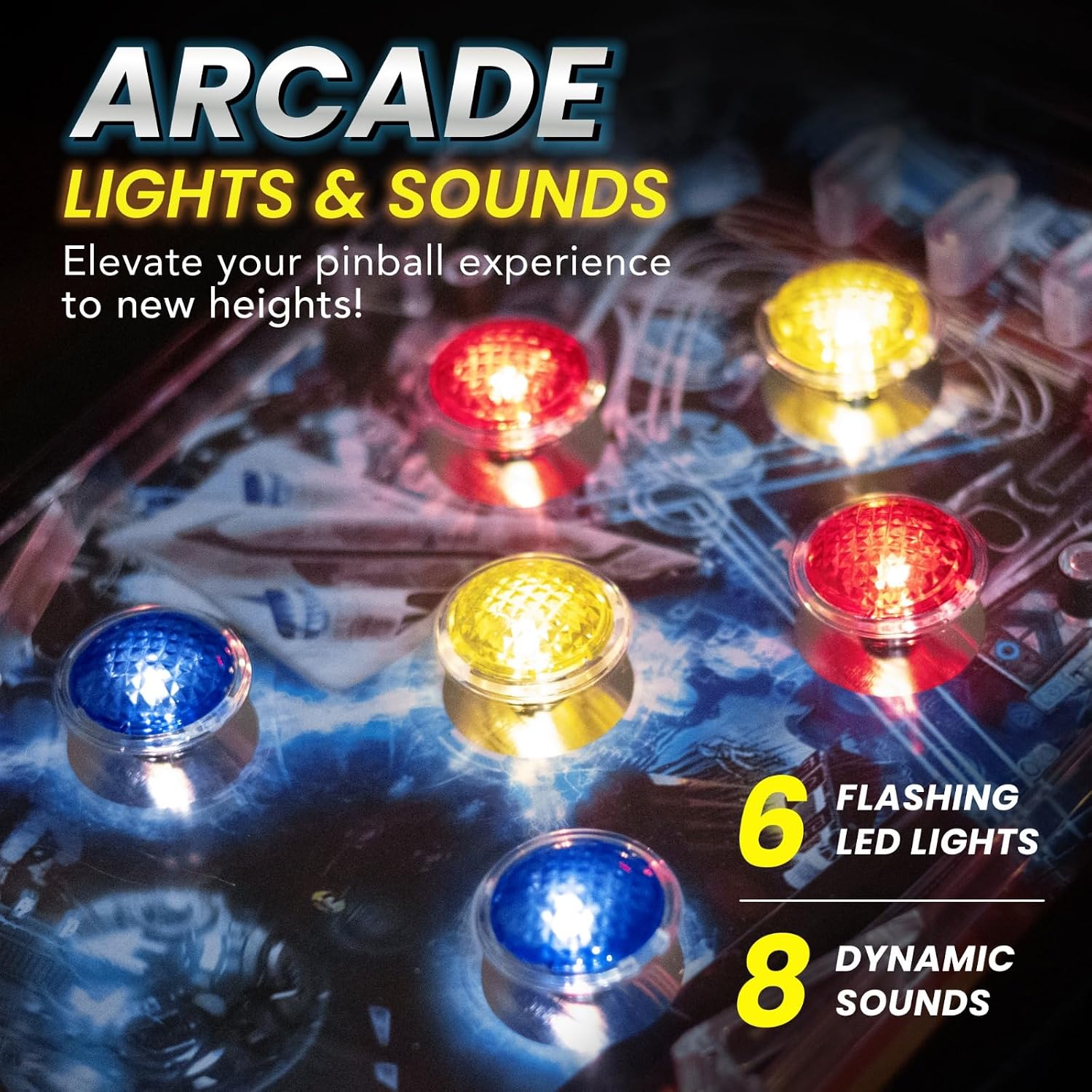 New Era Pinball Game Black – Interactive Tabletop or Floor Arcade Pinball Machine for Kids & Adults – LED Scoring, Lights & Sounds