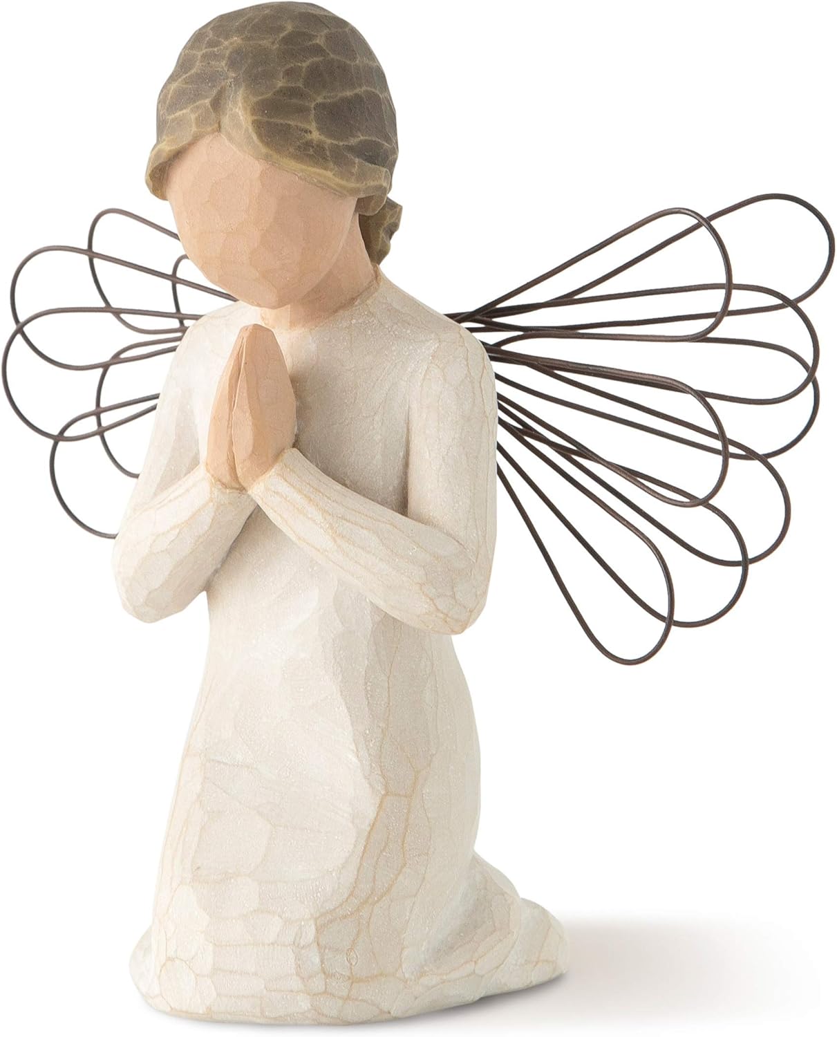 Willow Tree Angel of Prayer, Sculpted Hand-Painted Figure | Kneeling Angel With Hands in Prayer, Baptism and Communion Gift