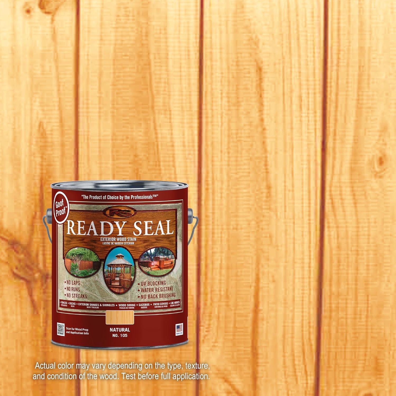 Ready Seal 7966104 5 gal Pail Exterior Wood Stain & Sealer, Light Oak