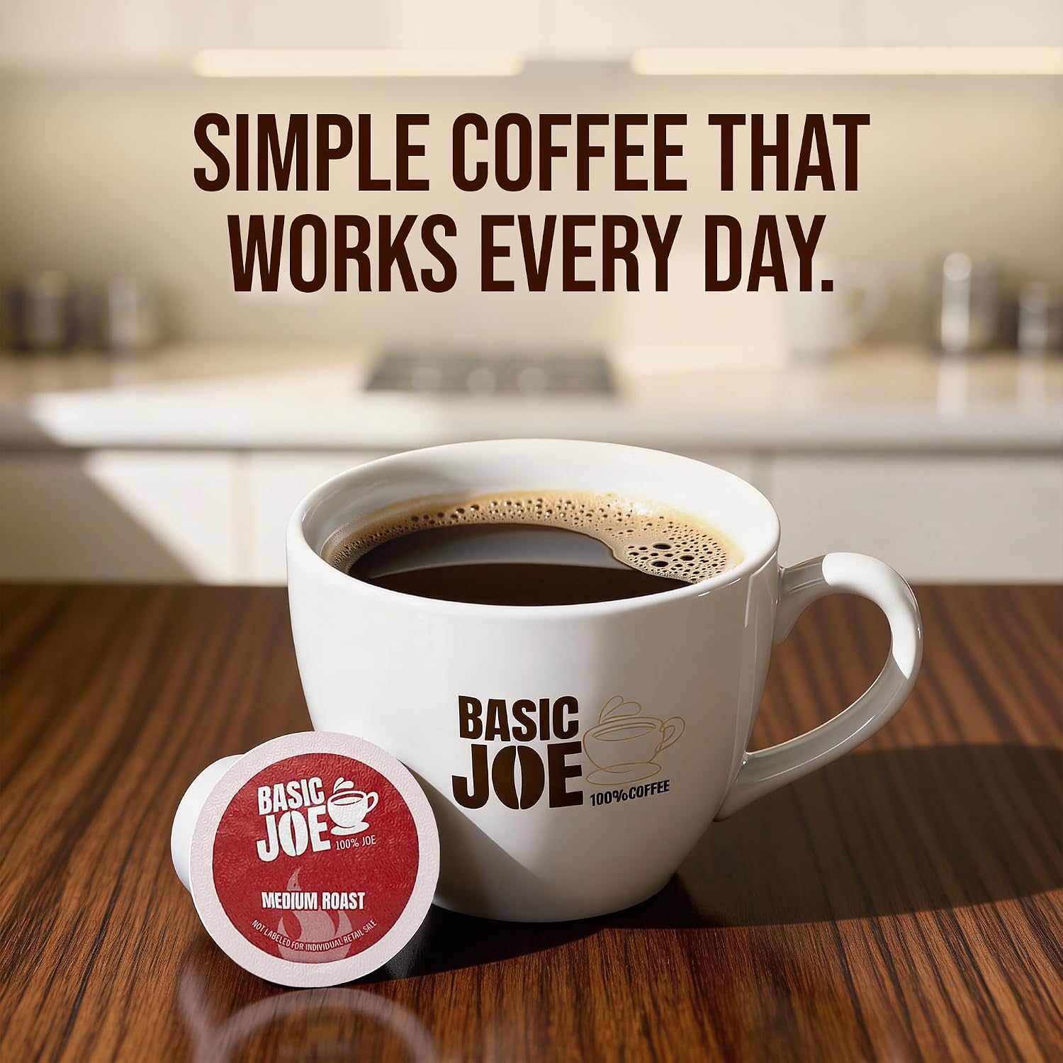 Basic Joe Coffee Pods, Medium Roast, 80 Count K-Cup, 100% Arabica