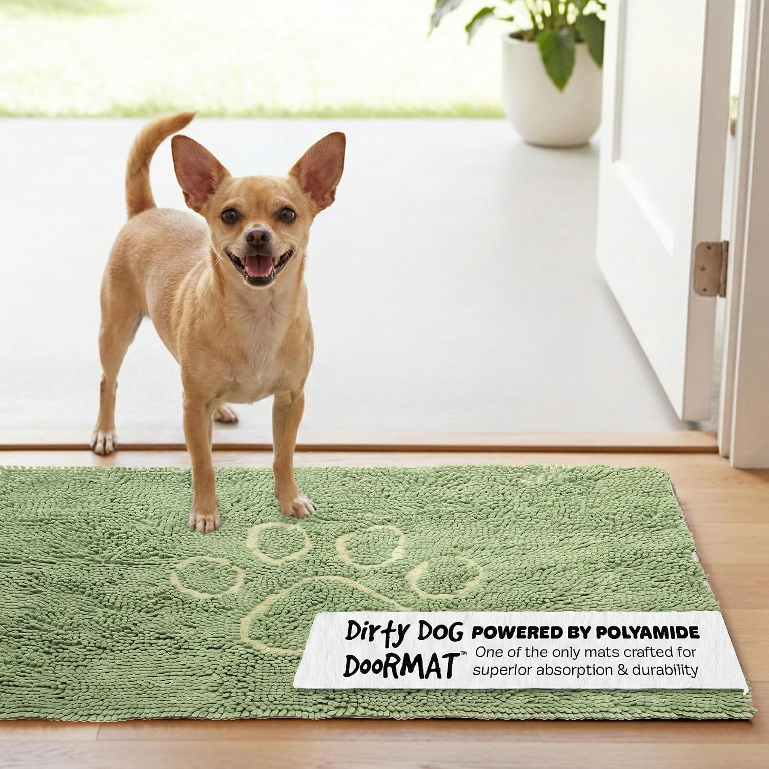 Dog Gone Smart Dirty Dog Doormat - Fast Drying Rug with Super Gripper Backing for Clean Floors - Super Absorbent and Machine Washable Mat for Muddy Paws - Grey