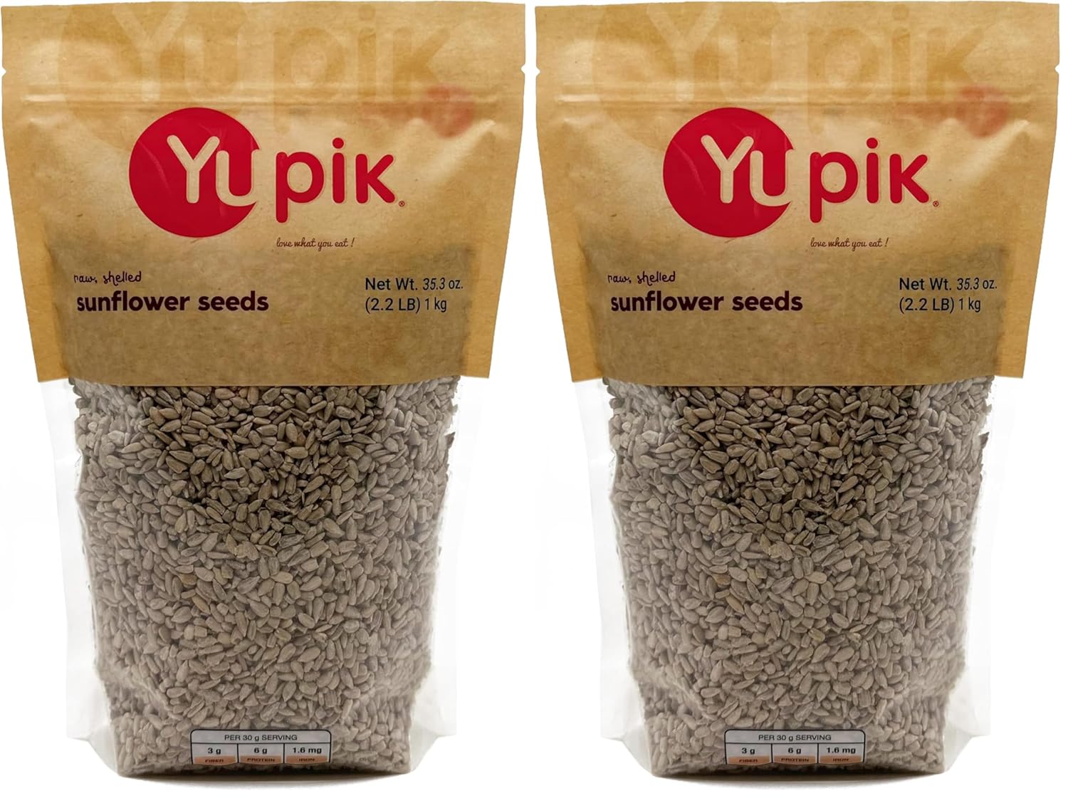 Yupik Raw Sunflower Seeds, Shelled, 2.2 lb (35.3oz), Kosher, Gluten-Free, Unsalted Sunflower Kernels, No Shell, Healthy Snacks, Source of Omega-6 and Fiber
