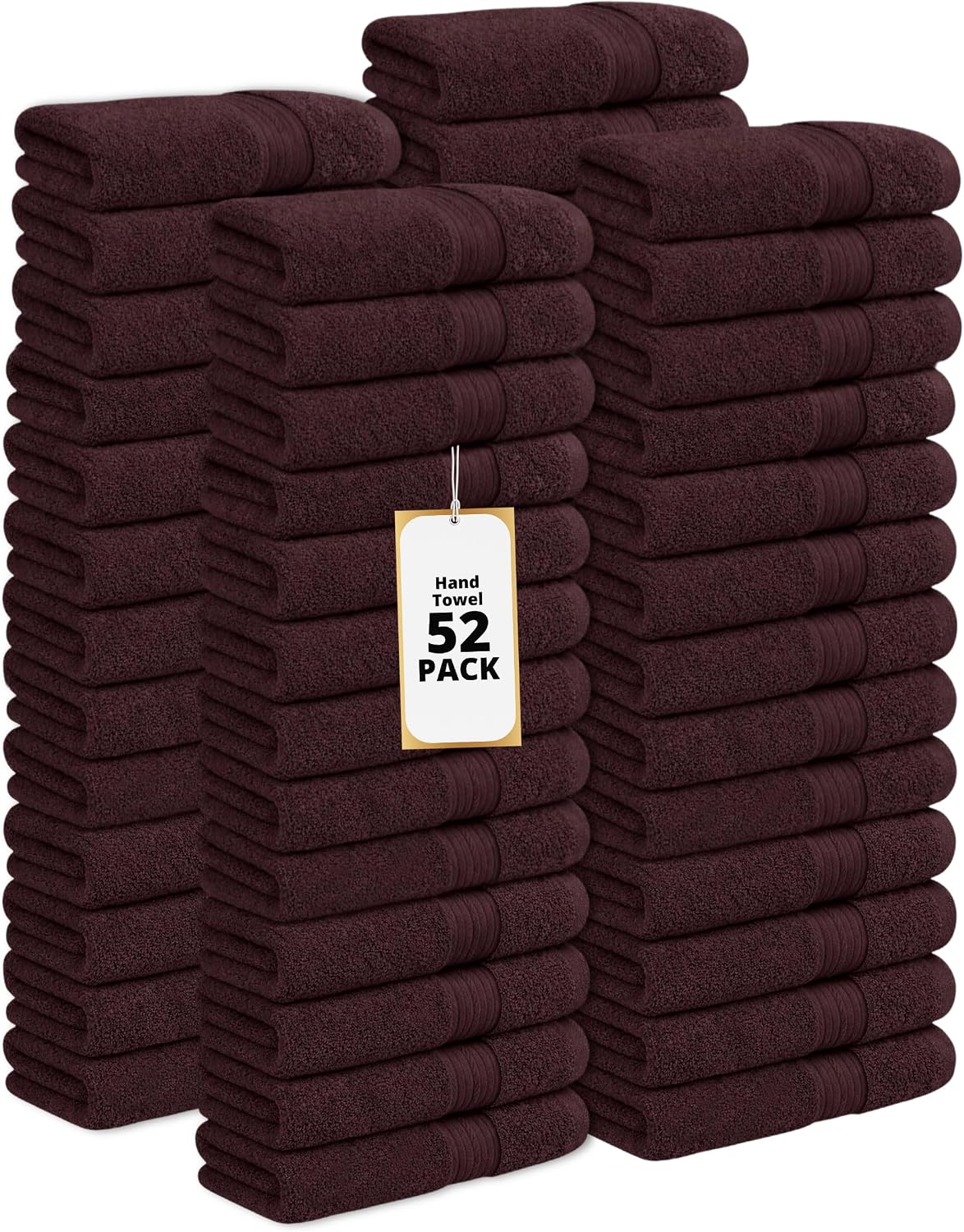 Ample Decor 100% Cotton Hand Towels 18x28 Inches, 600 GSM, Soft & Absorbent, Set of 12, Purple