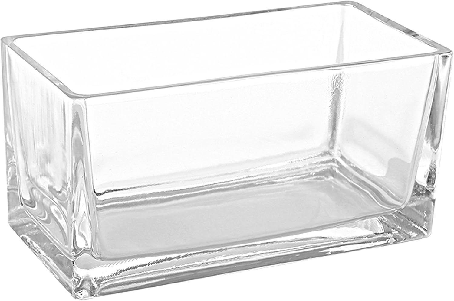 MyGift 7.8 Inch Modern Rectangular Glass Vase Trough Planter Terrarium | Clear Display Design, Tabletop Floral Centerpiece, Succulent Showcase