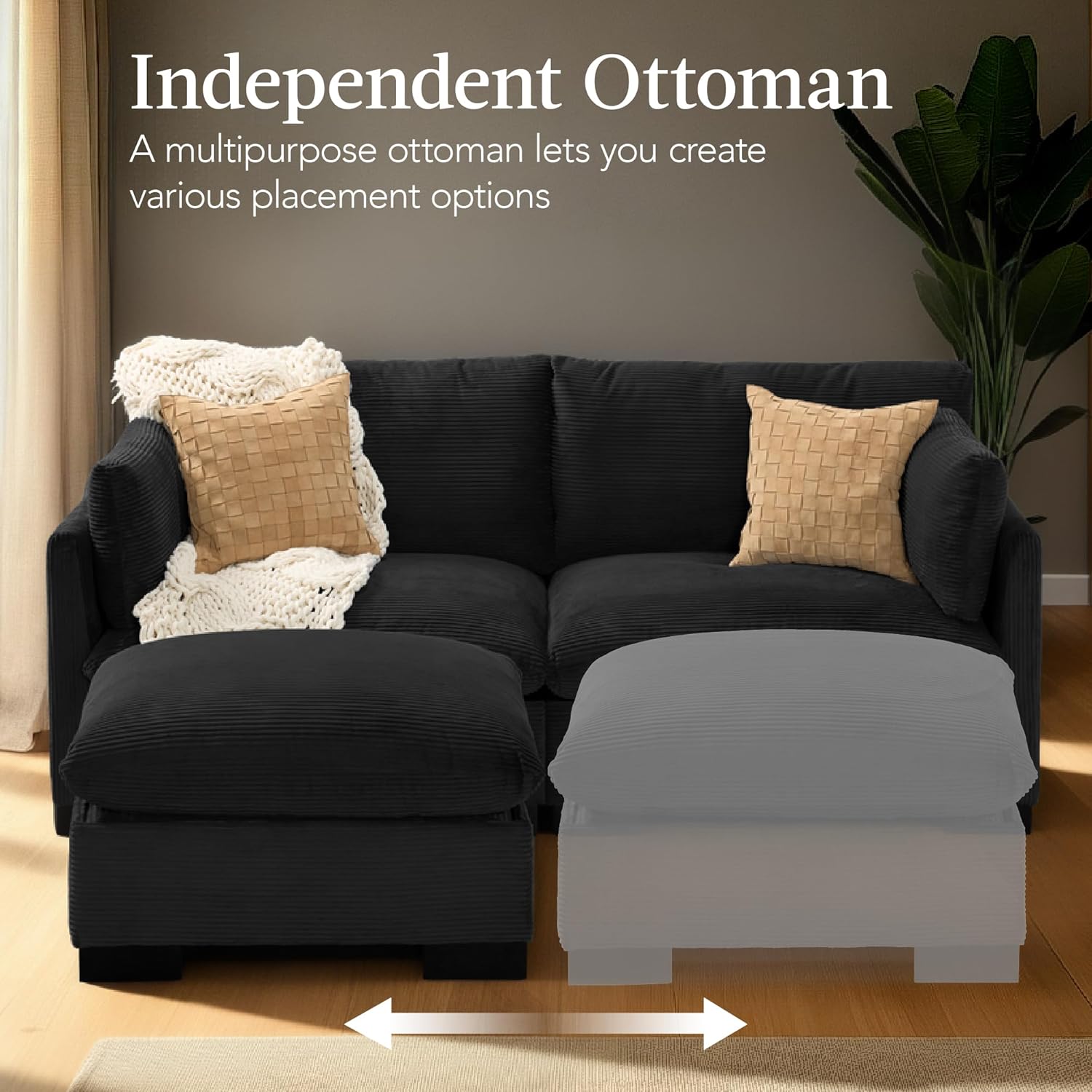 Best Choice Products Upholstered Sectional Sofa for Home, Apartment, Dorm, Bonus Room, Compact Spaces w/Chaise Lounge, 3-Seat, L-Shape Design