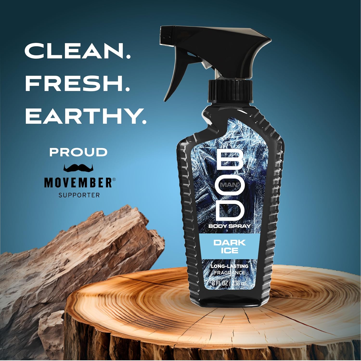 BOD man Fragrance Body Spray, Fresh Blue Musk, 8 fl oz