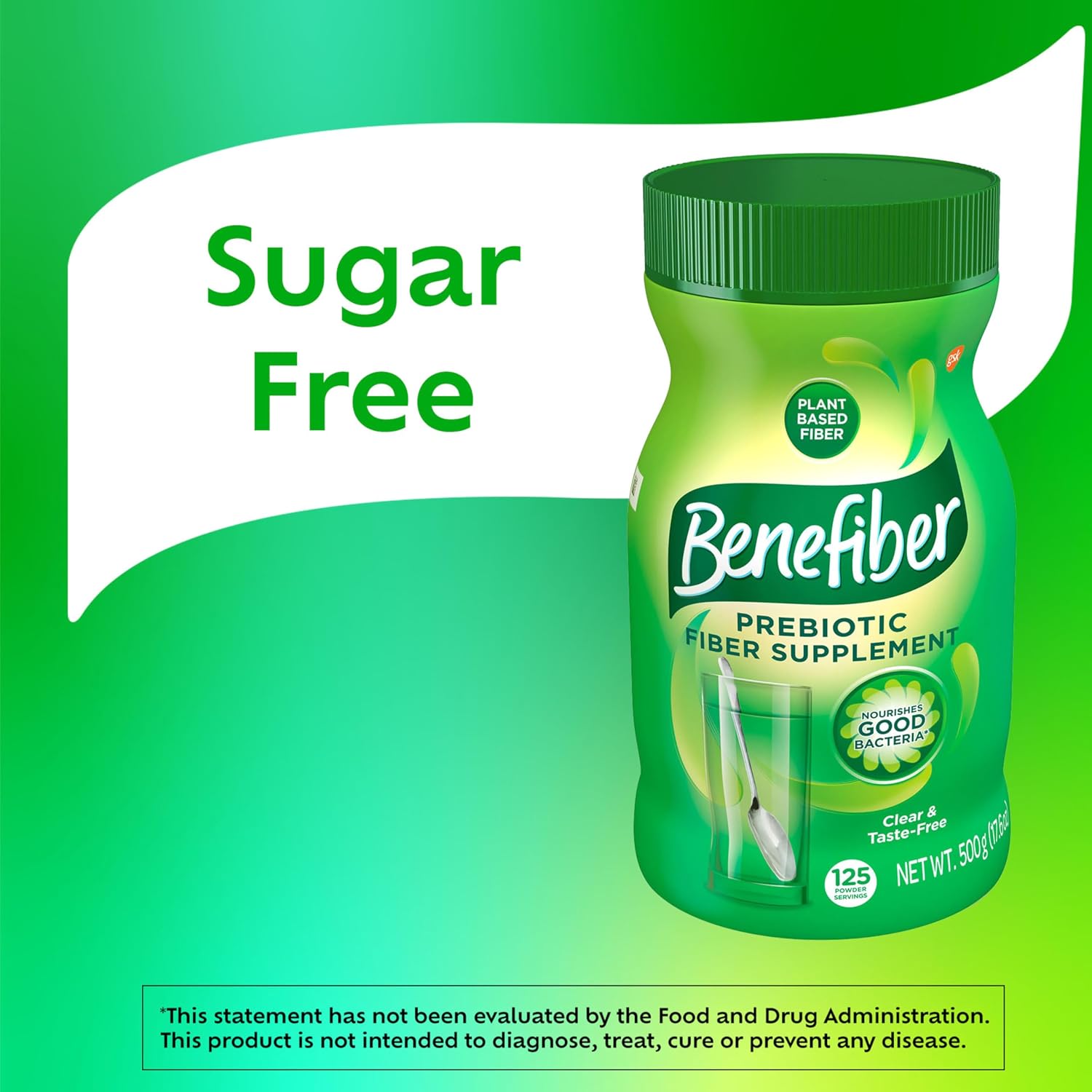 Benefiber Prebiotic Fiber Supplement Powder, Unflavored, 124 Teaspoons | Plant-based Prebiotic Fiber Powder, Sugar-Free, Dissolves Clear and Tasteless, GLP-1 Support for Digestive Health