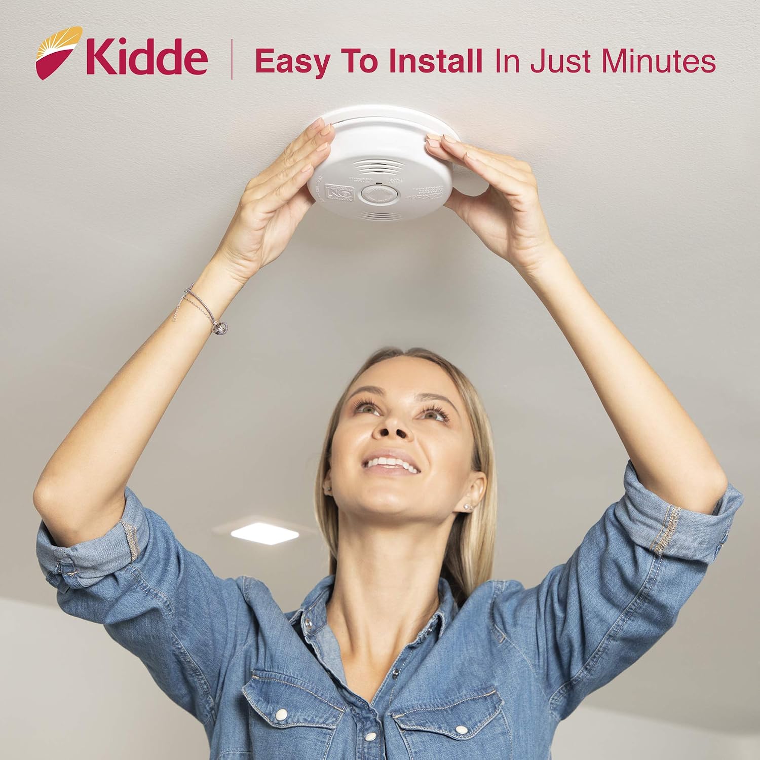 Kidde Smoke and Carbon Monoxide Detector Alarm with Voice Warning | Hardwired w/10 Year Lithium Battery Backup | Interconnectable | Model # i12010SCO