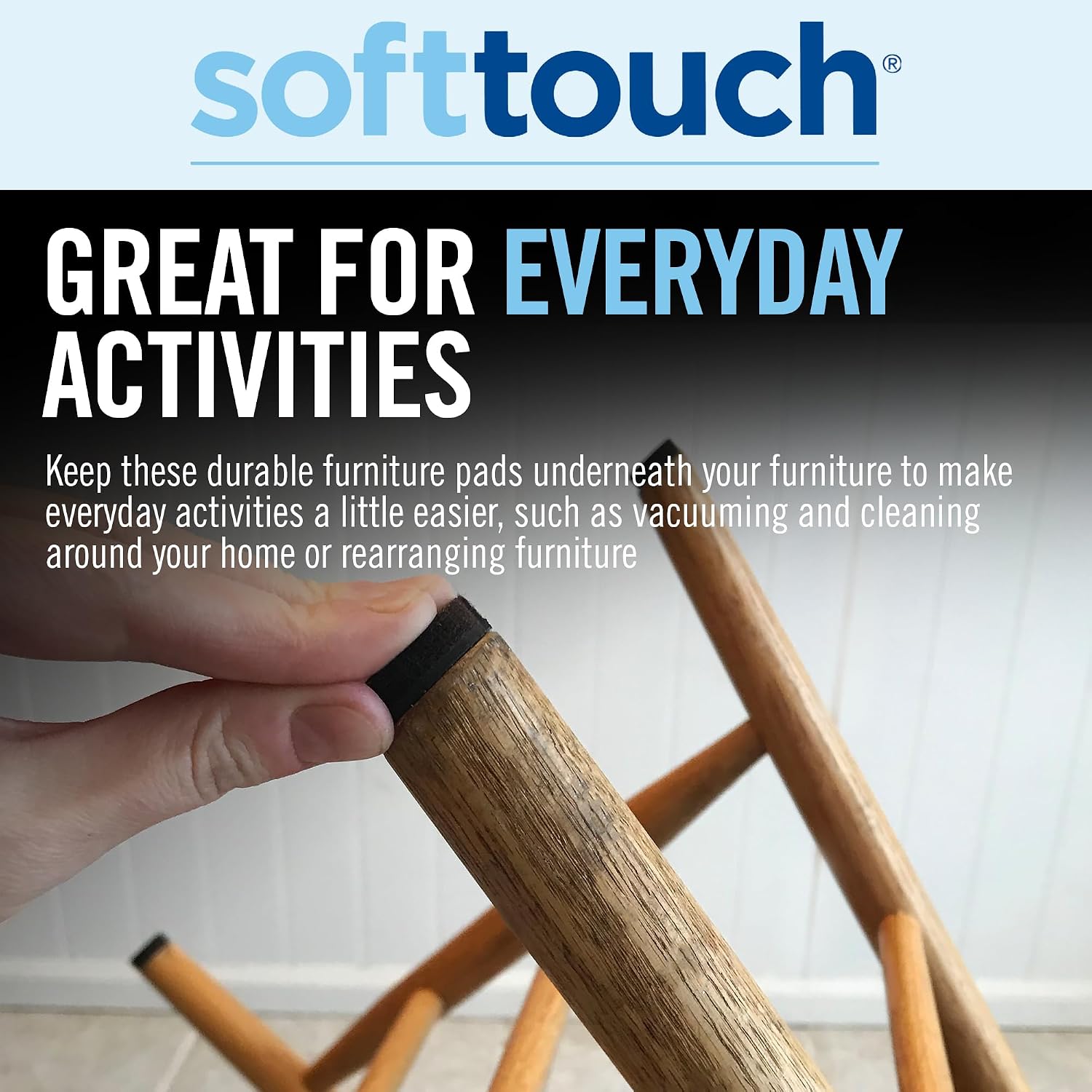 softtouch 1 1/2" Round Heavy Duty Felt Furniture Pads for Hardwood, Brown (24 Pack)