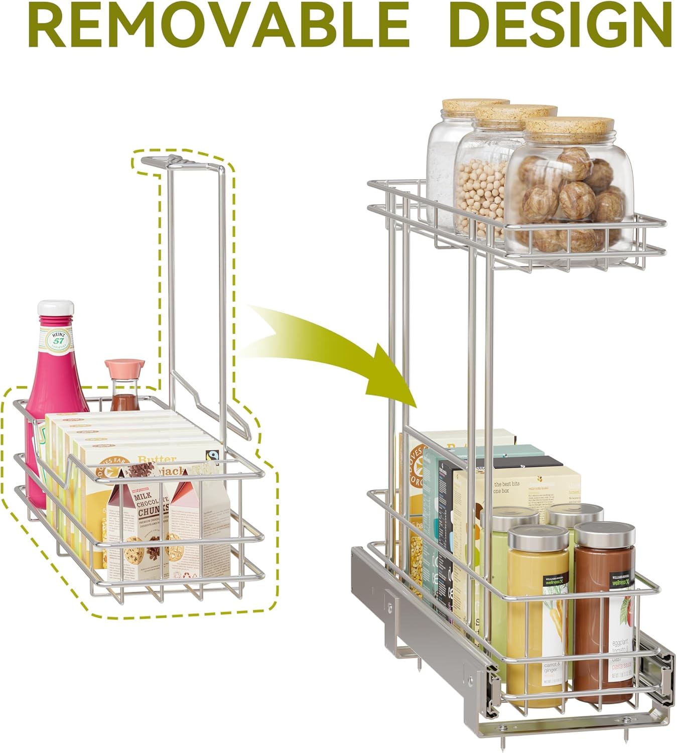 Under Sink Organizer 9" W X19 D, Pull Out Cabinet Organizer 2 Tier
