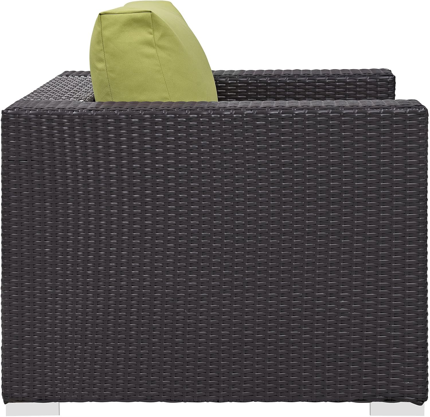 Modway Convene Wicker Rattan Outdoor Patio Loveseat in Espresso White