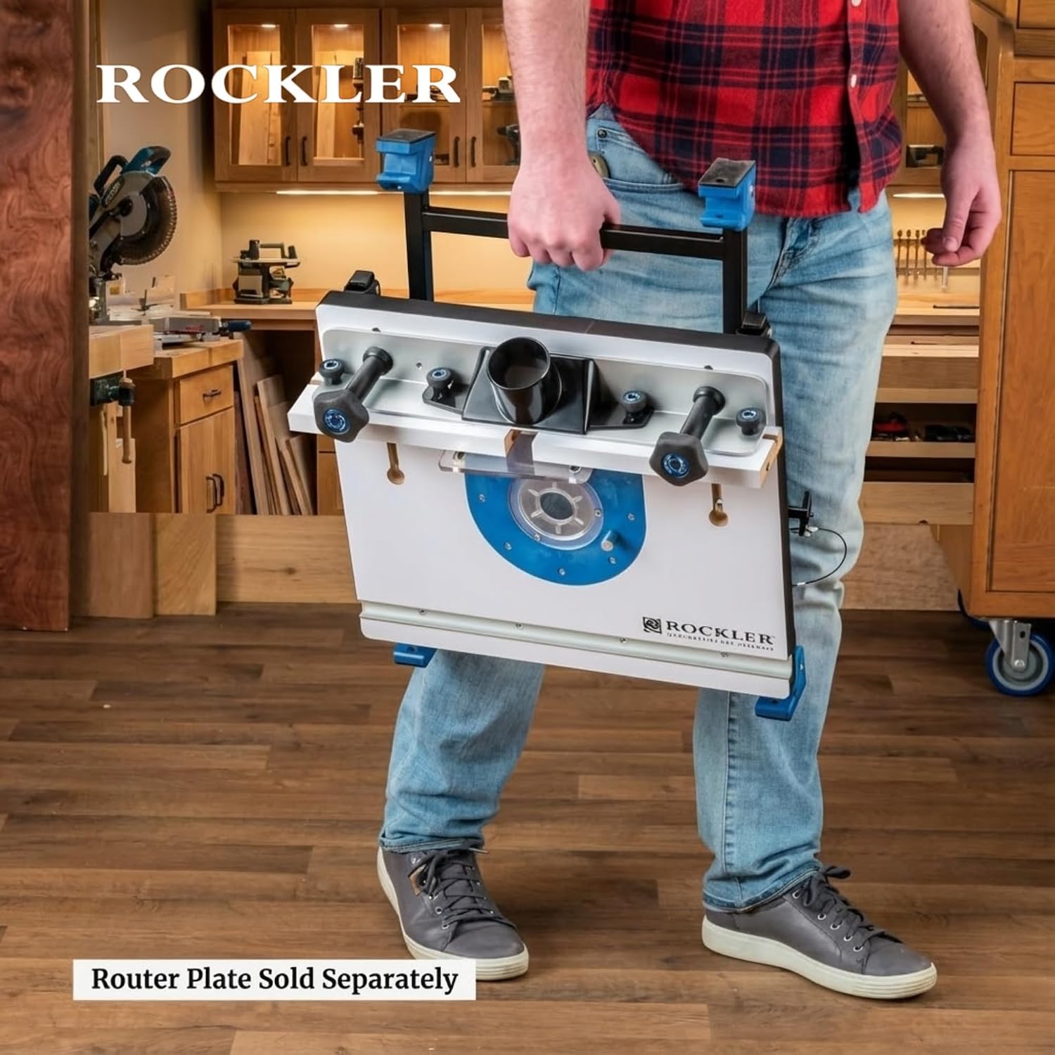 Rockler Convertible Benchtop Table w/ 4 Configurations for Woodworking | Benchtop Router Table – Versatile Routing Station – Router Table –