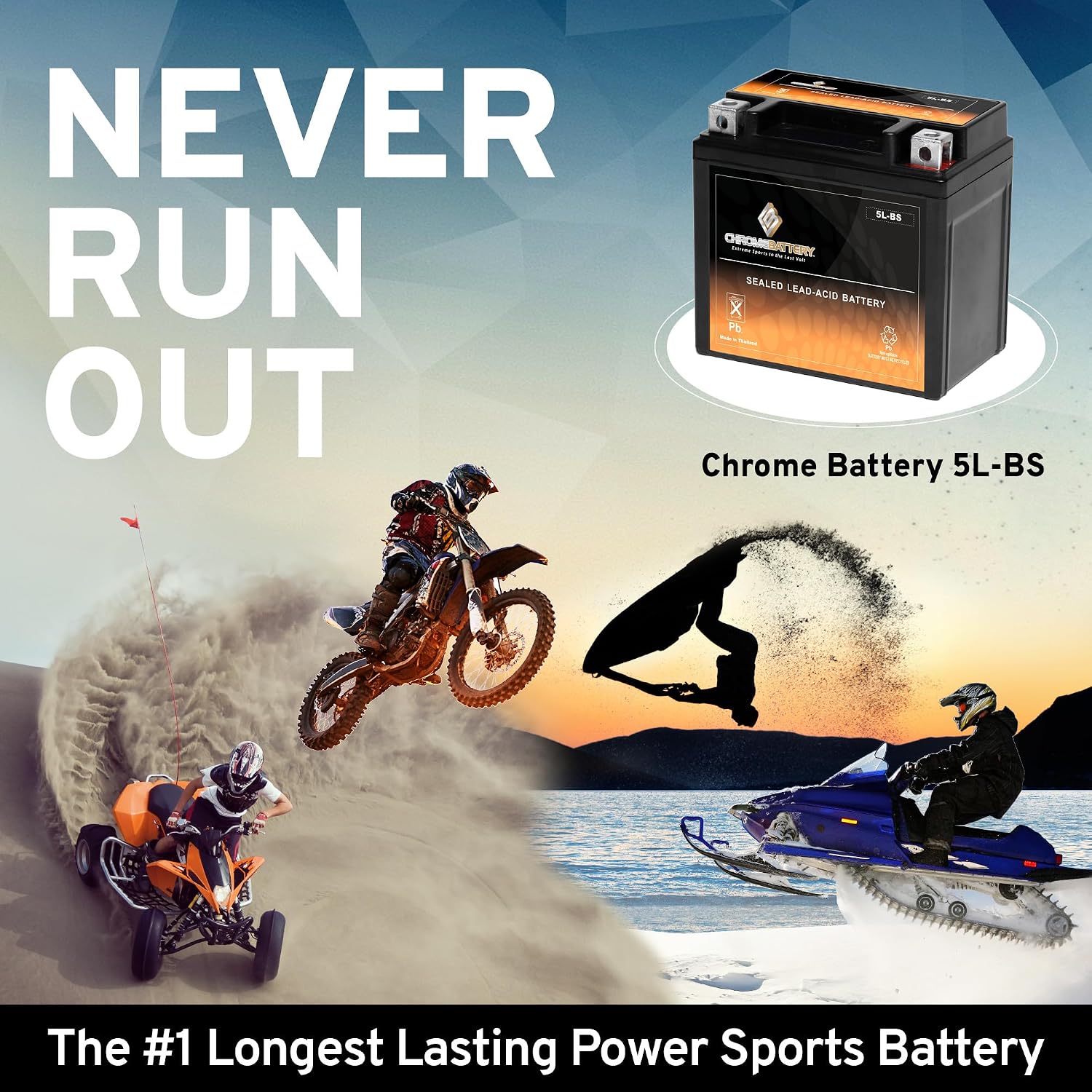 CB CHROMEBATTERY YTX30L-BS 12V 385 CCA AGM – Maintenance-Free 30Ah Battery for Harley, ATV, UTV, Snowmobile, Jet Ski – T3 Nut & Bolt Terminal – Fits Harley Touring, Polaris Sportsman 850