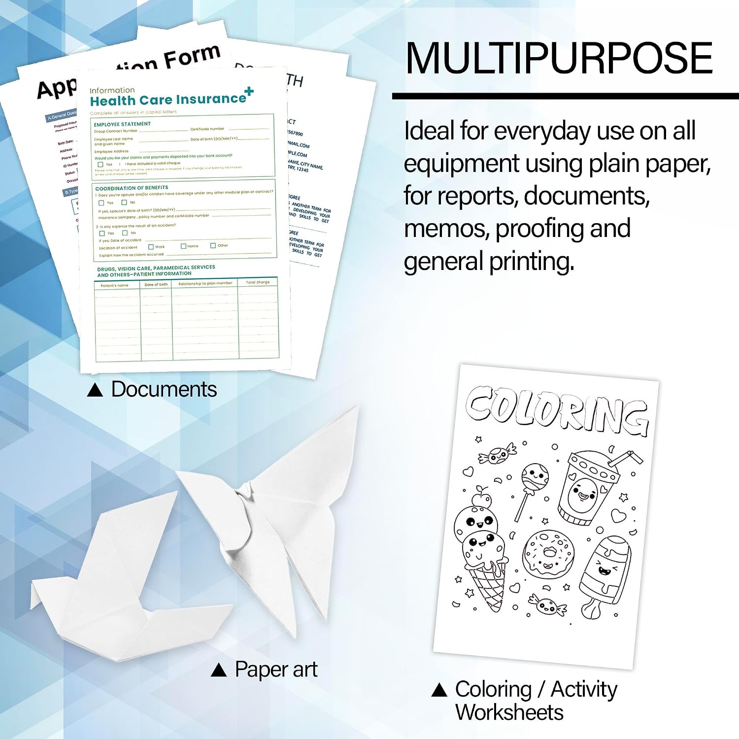 BAZIC Products White Multipurpose Paper, 8.5 x 11 in, 50 Sheets | 20 lb (75 gsm), 100% recycled, laser and inkjet compatible