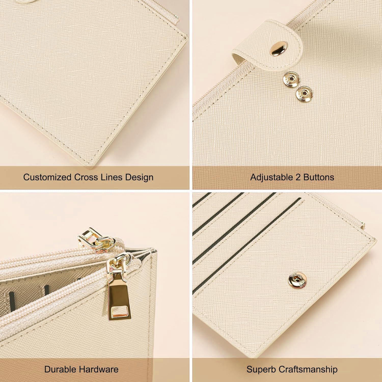 Travelambo RFID Wallet Women Large Size Bifold Multi Card Wallet Case with Zipper Pocke Credit Card Holder for Women