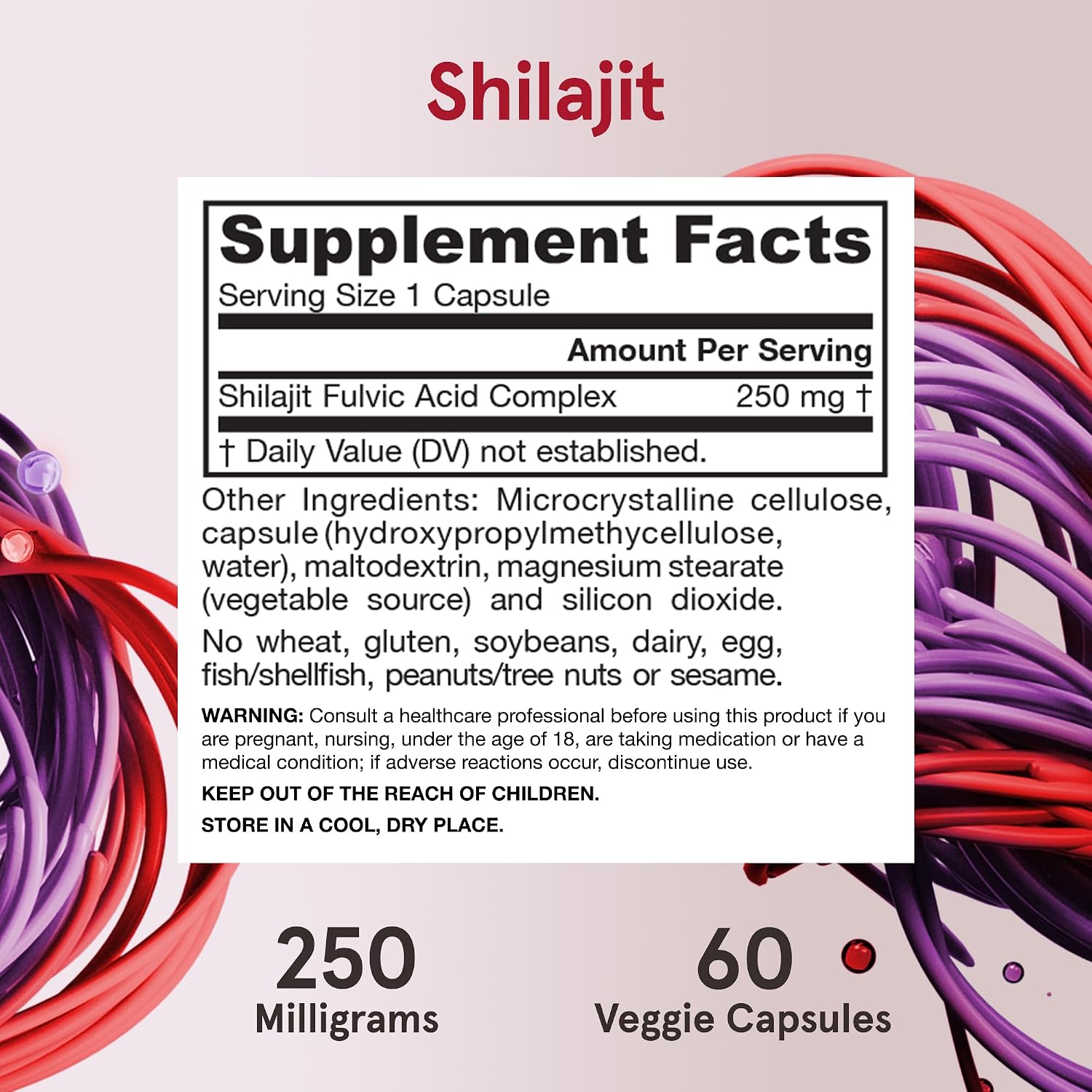 Jarrow Shilajit 250mg, Cellular Energy Production, 60 Veggie Capsules