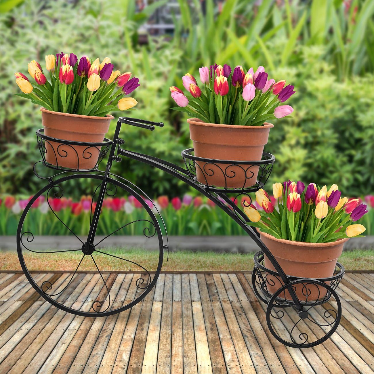 Sorbus® Garden Cart Stand & Flower Pot Plant Holder Display Rack, 6 Tiers, Parisian Style - Perfect for Home, Garden, Patio (Bronze)