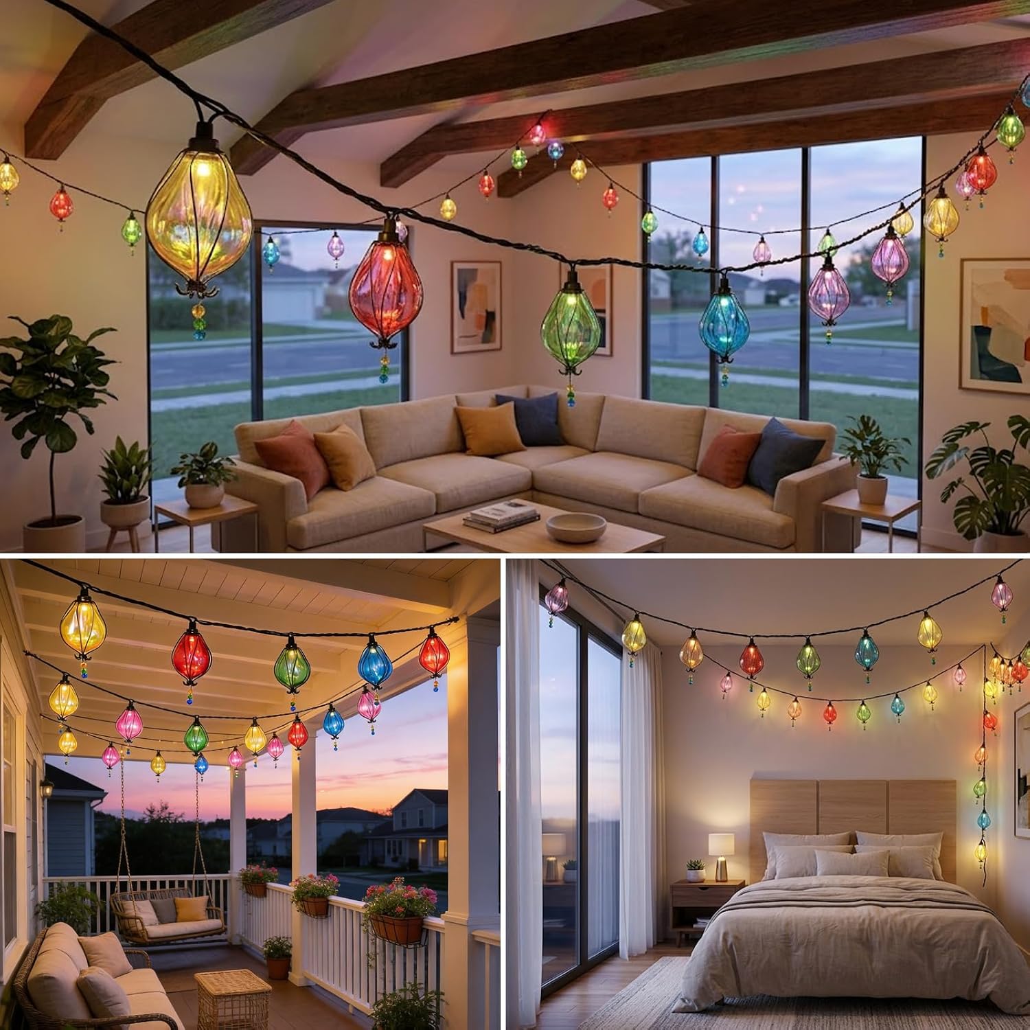 Vigdur Pineapple String Lights, 10FT Multicolor Patio Lights Outdoor