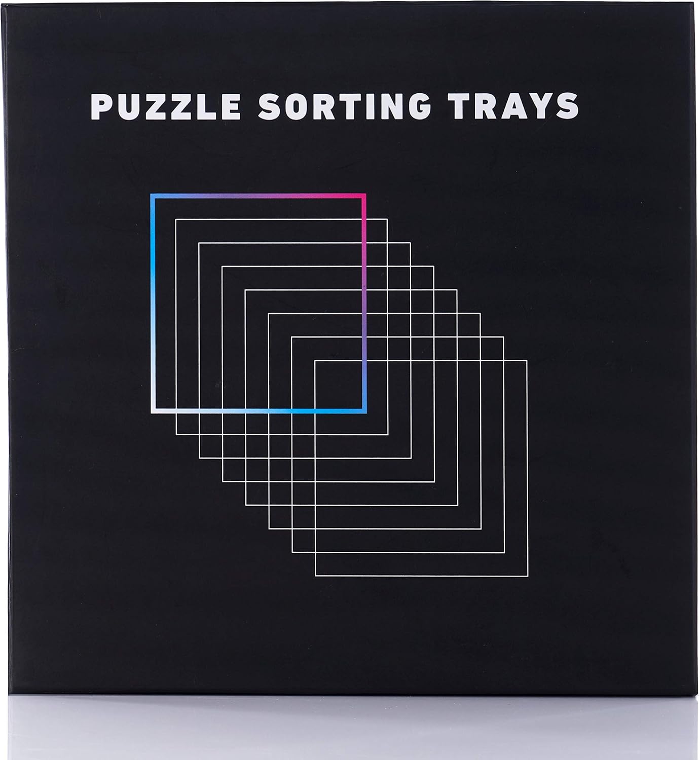 Tidyboss 8 Puzzle Sorting Trays with Lid 8" x 8" - Portable Jigsaw Puzzle Accessories White Background Makes Pieces Stand Out to Better Sort Patterns