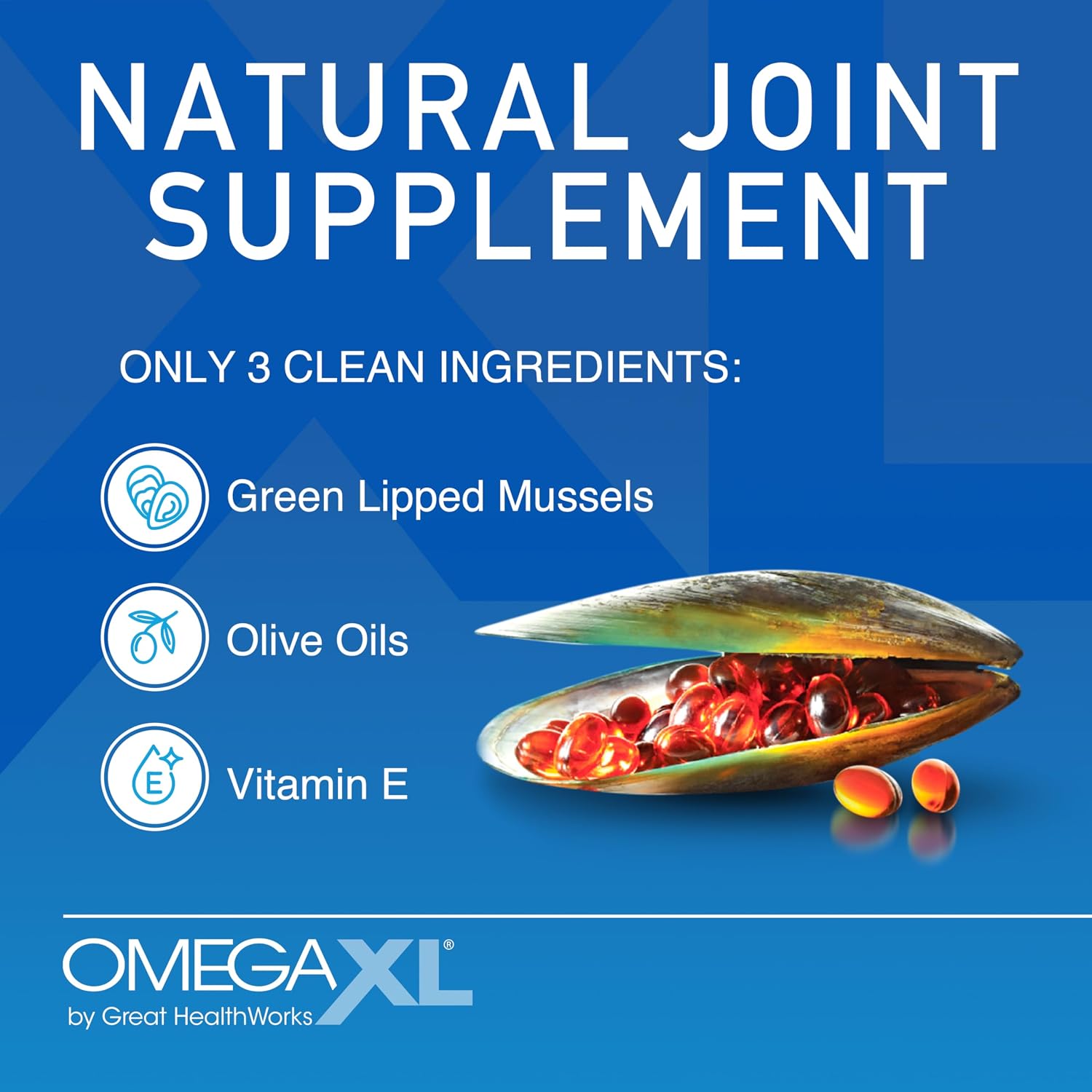 OmegaXL Joint Support Supplement, 60 Count | Green Lipped Mussel Oil, Soft Gel Pill, Natural Joint and Muscle Support Supplement, Clinically Supported, Non-GMO, Drug-Free