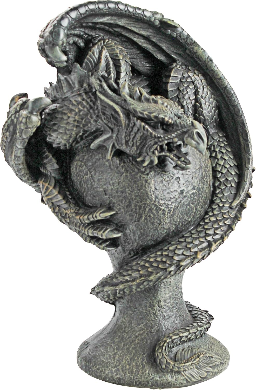 Design Toscano The Dragon of Falkenberg Castle Moat Lawn Garden Statue, 28 Inch Long, 14 Inch Tall, Cast Stone Resin, Gray Stone Finish