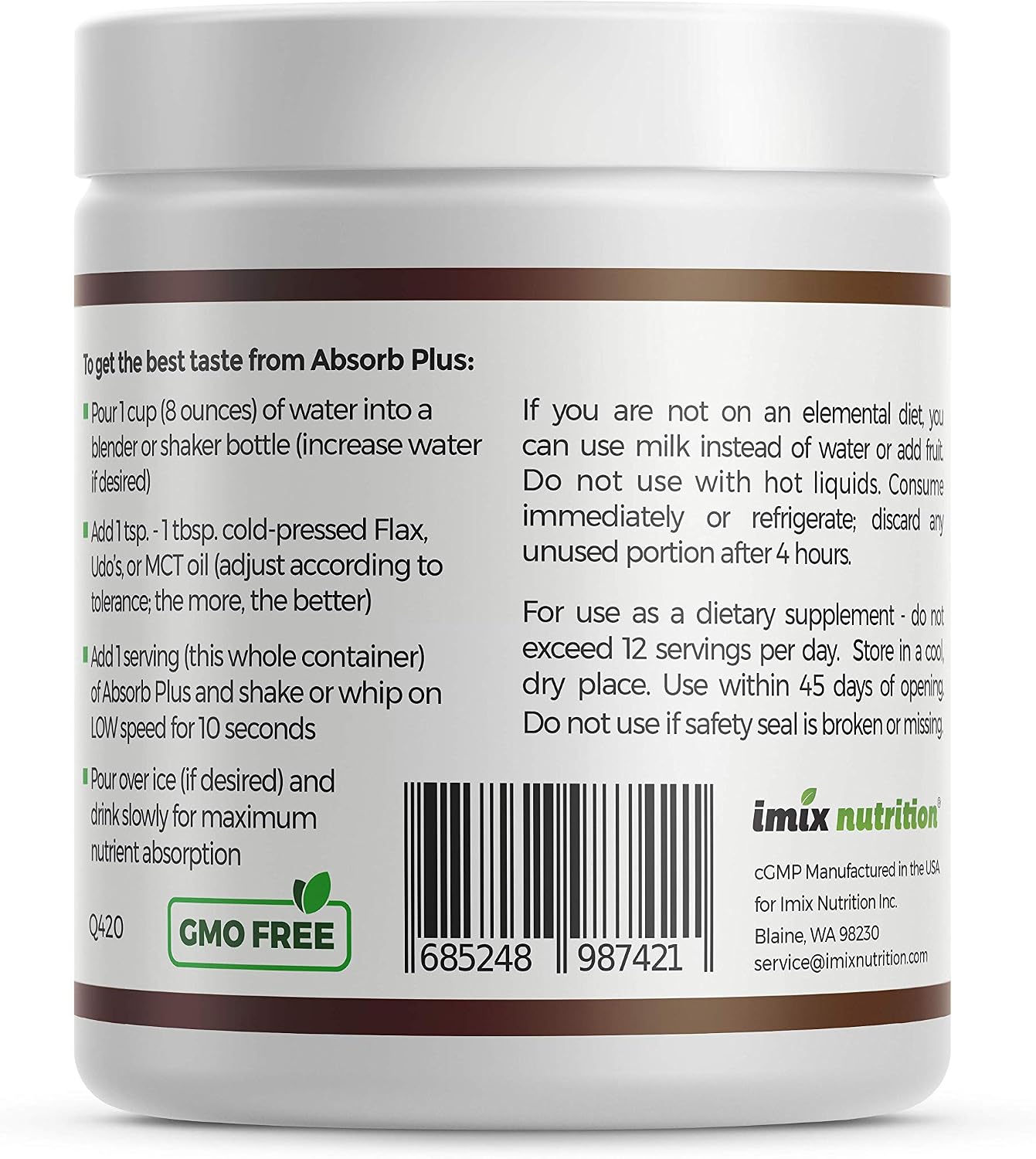 Isolate Protein - Diet Supplement for Improved Gut Health, Extra Nutritional Support, Non-GMO, Gluten-Free, Lactose-Free, Casein-Free (2.2 Lbs, Simply Vanilla)