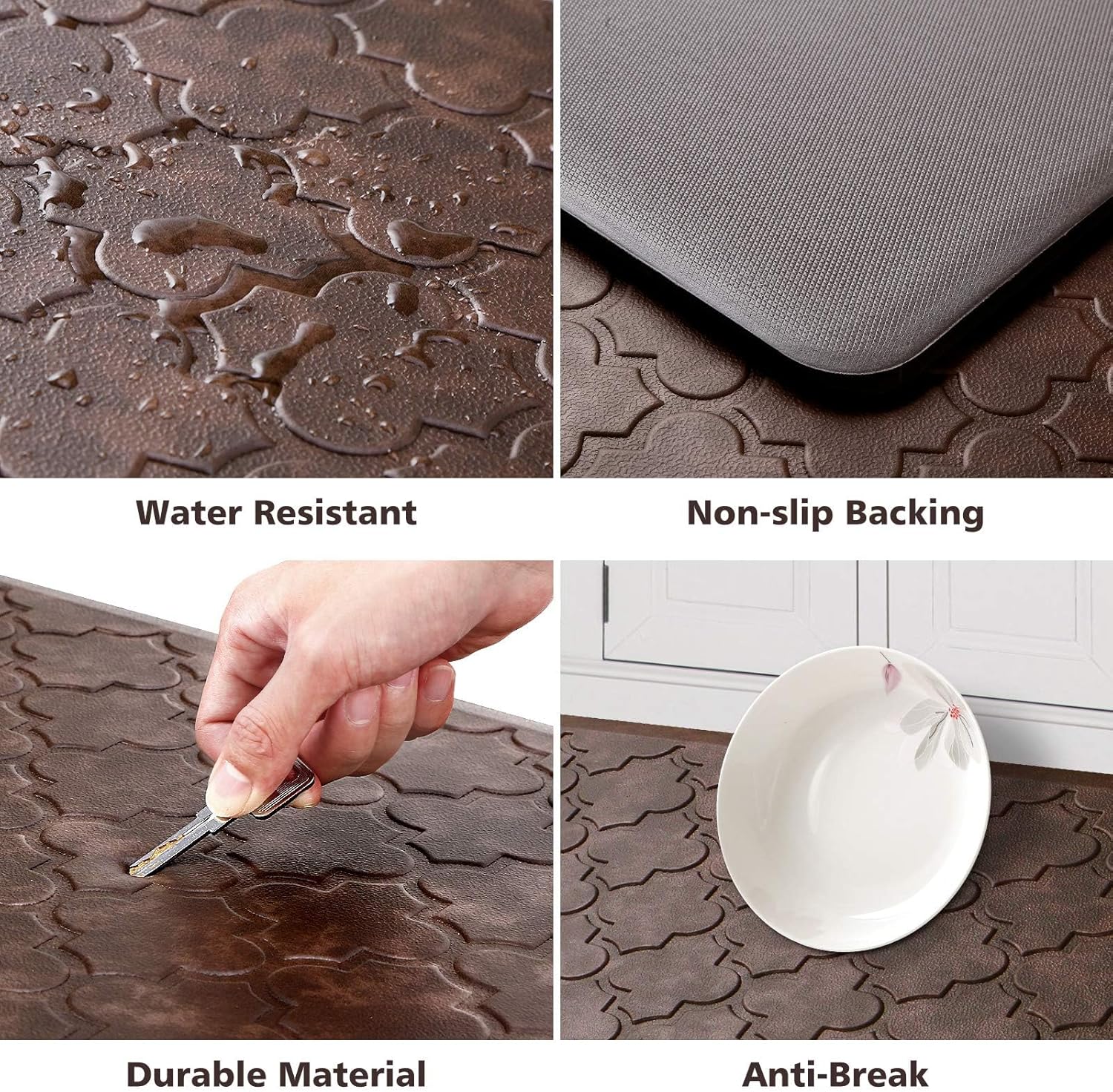 WISELIFE Kitchen Mat Cushioned Anti Fatigue Floor Mat, 17.3"x60", Thick Non Slip Waterproof Kitchen Rugs and Mats, Standing Mat for Floor, Home