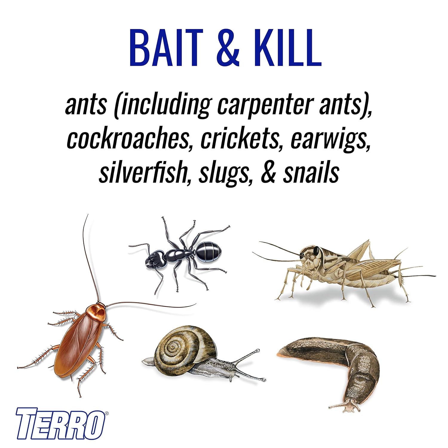 TERRO Perimeter Outdoor Ant Bait Plus, 2-Pack, 2 lb Shaker Canisters | Attracts and Kills Carpenter Ants, Roaches, Crickets, Earwigs, Silverfish, Slugs & Snails for Pest Control, 4-Week Protection