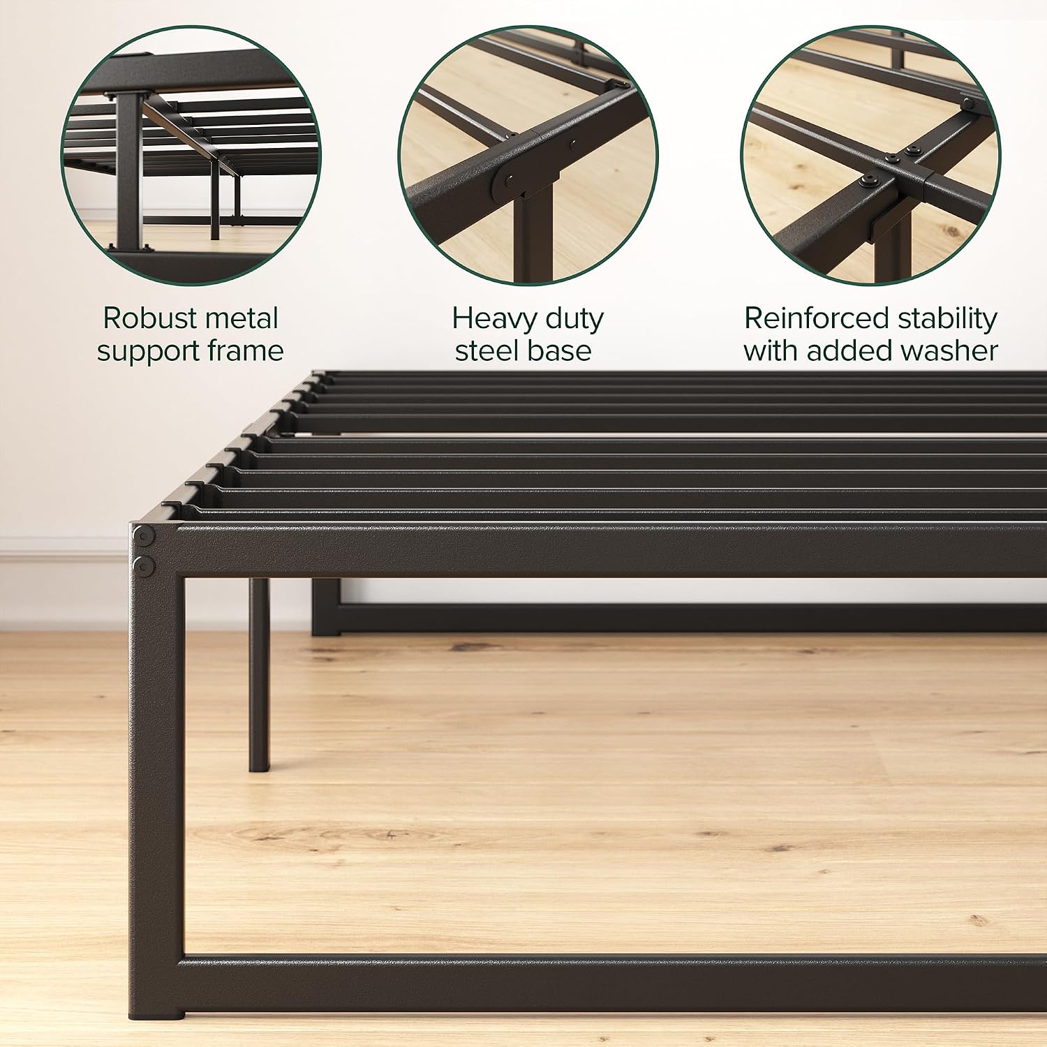 ZINUS Abel Metal Platform Bed Frame / Mattress Foundation with Steel Slat Support / No Box Spring Needed / Easy Assembly, Queen